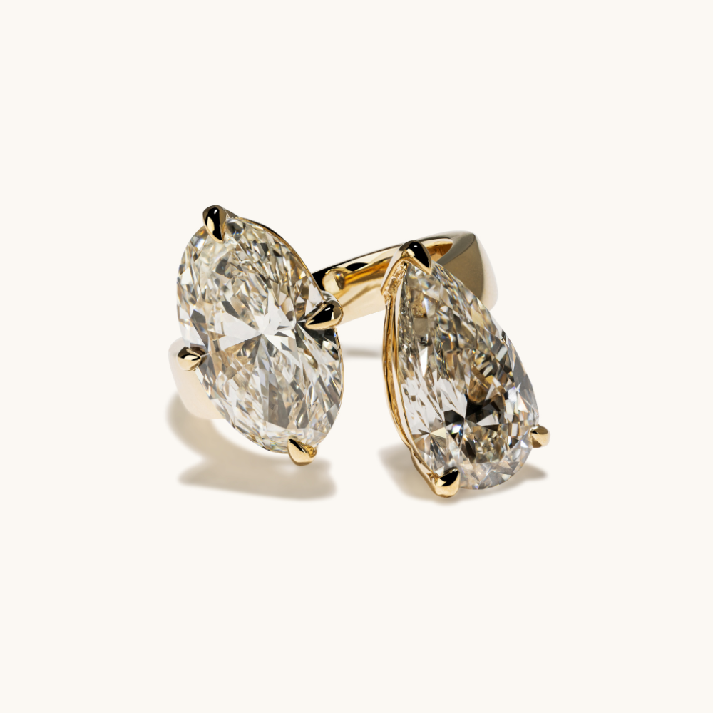 Oval and Pear Toi et Moi Lab Diamond Engagement Ring - Happy Jewelers Fine Jewelry Lifetime Warranty