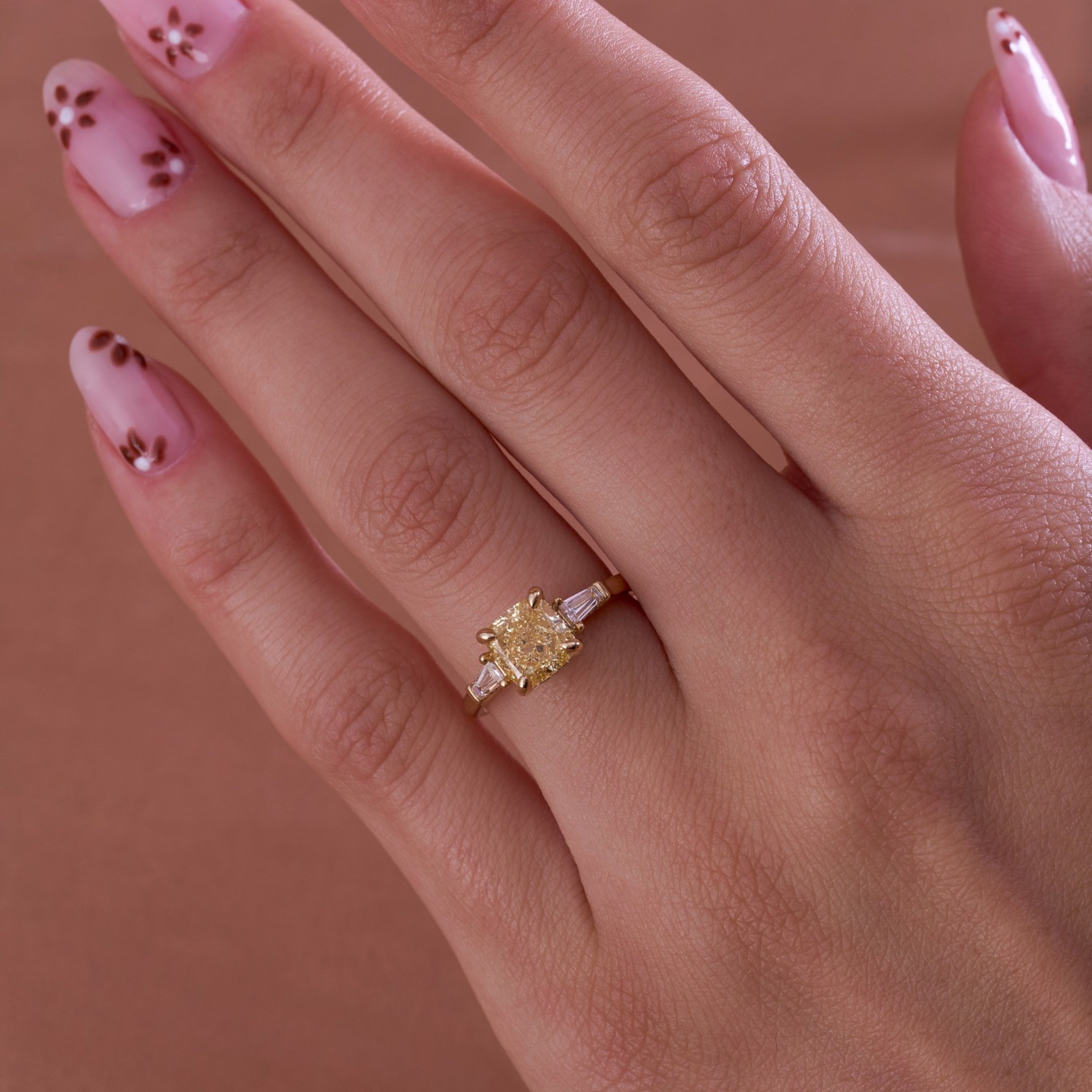 Labgrown Cushion 3 Stone with Hidden Halo Cathedral - Happy Jewelers Fine Jewelry Lifetime Warranty