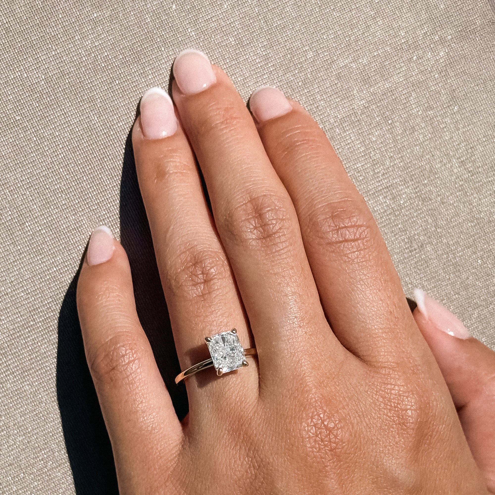 2.00ct Natural Radiant Solitaire Engagement Ring
