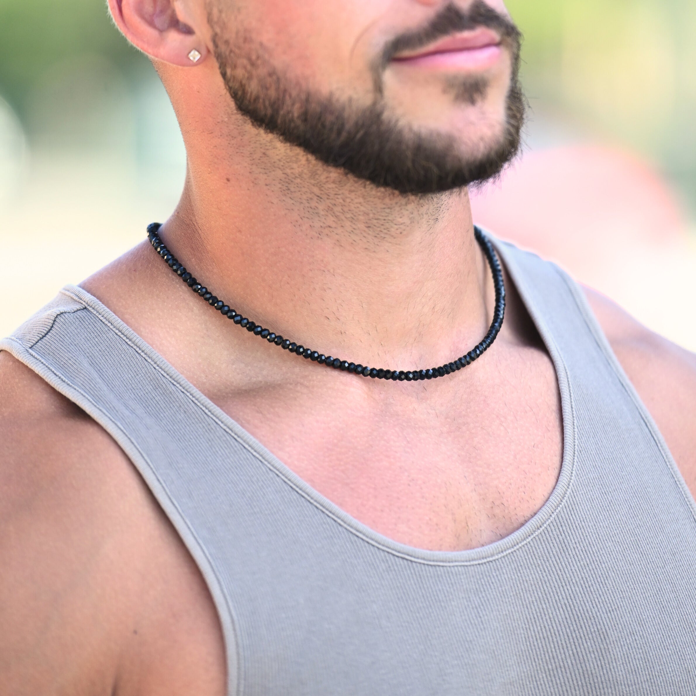 Black Owned Jewelry Brooklyn Men's Diamond Cut Black Spinel