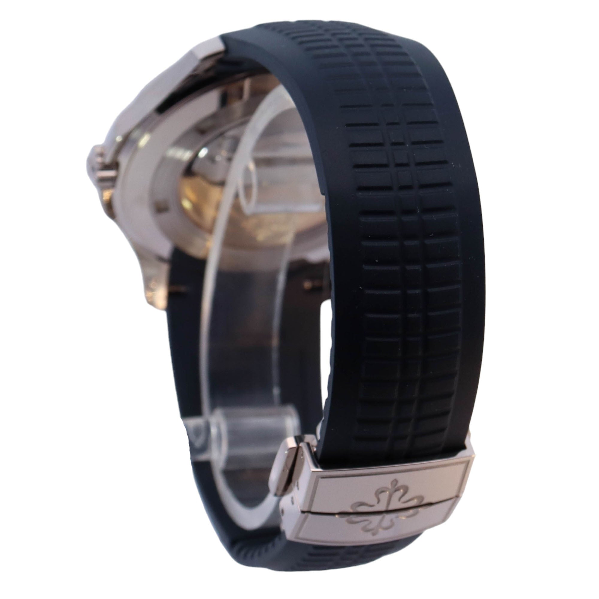 Patek Philippe Aquanaut White Gold 42.2mm Blue Arabic Dial Watch Reference#: 5168G-001 - Happy Jewelers Fine Jewelry Lifetime Warranty