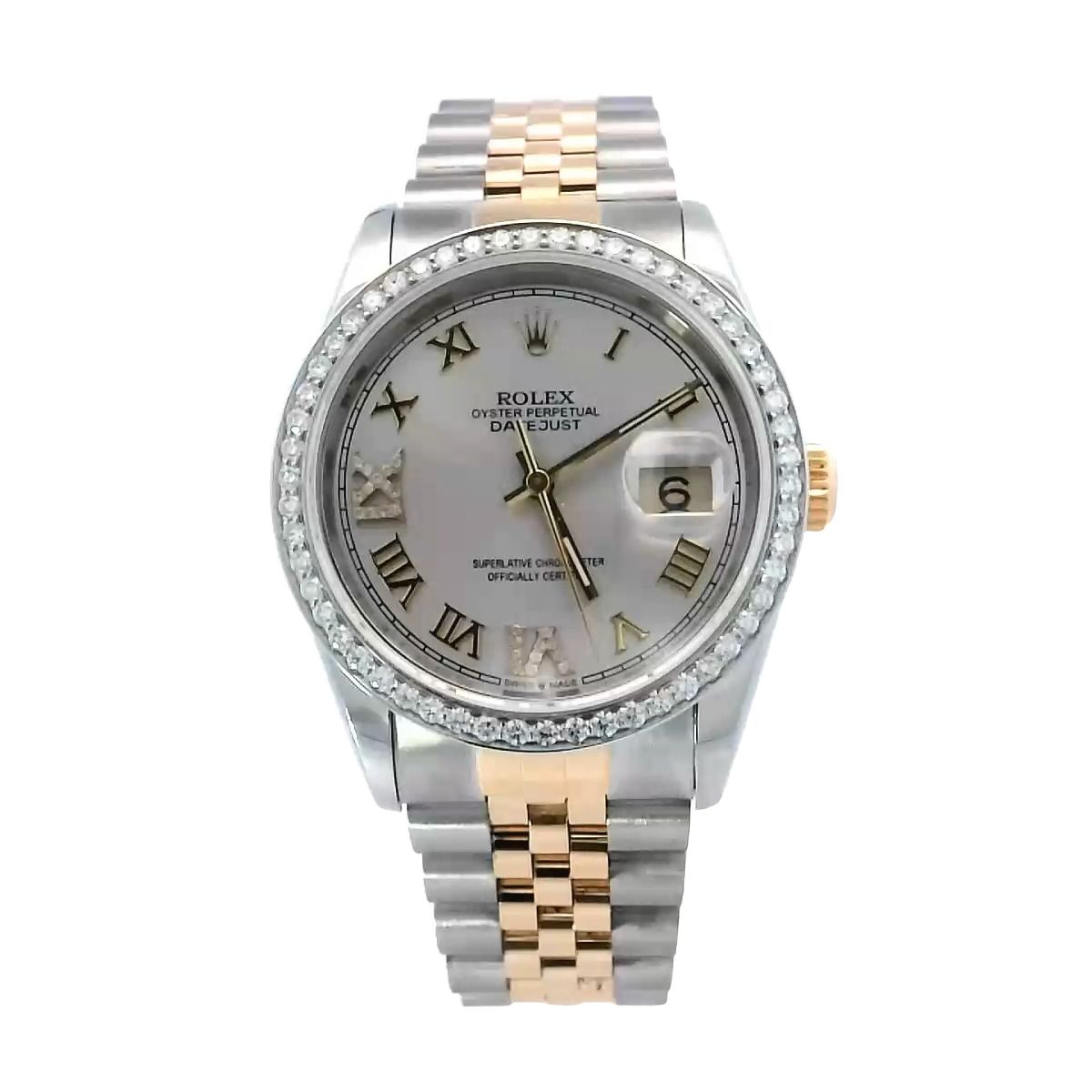 Rolex Datejust Two Tone Yellow Gold & Steel 41mm Champagne Stick Dial Watch - Happy Jewelers Fine Jewelry Lifetime Warranty
