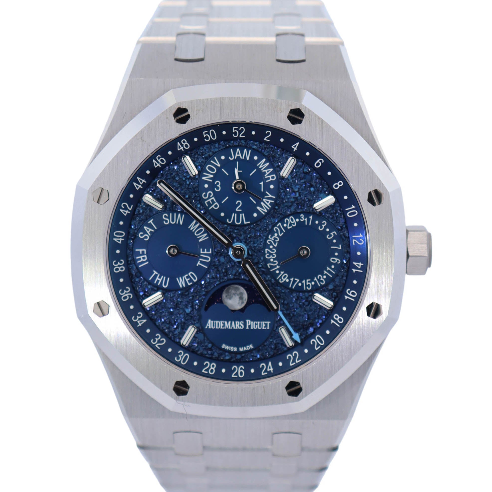 Audemars Piguet Royal Oak 41mm White Gold Blue Dial Ref# 26574BC.OO.1220BC.02 - Happy Jewelers Fine Jewelry Lifetime Warranty