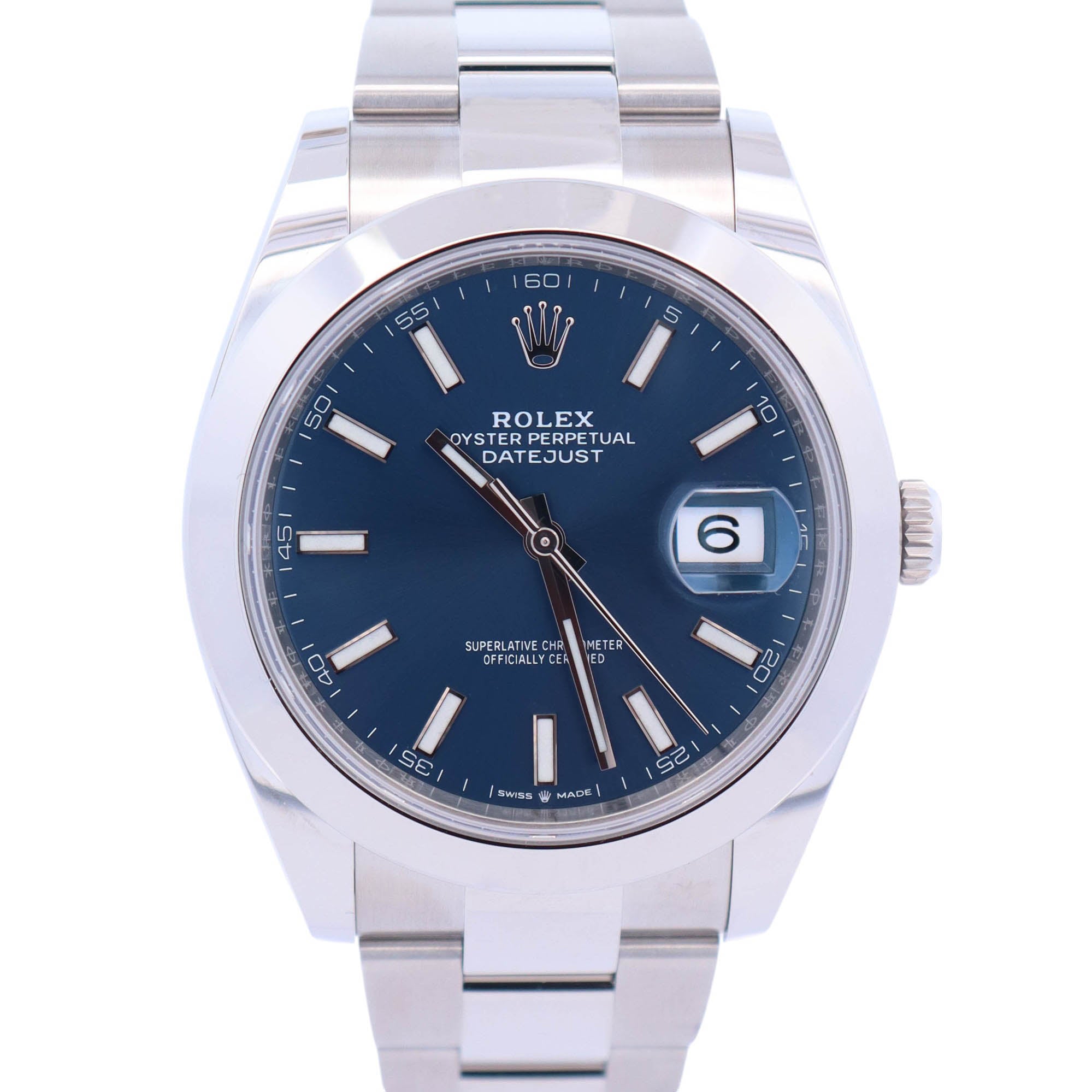 Rolex Datejust 41mm Stainless Steel Blue Dial Watch Ref# 126300 - Happy Jewelers Fine Jewelry Lifetime Warranty