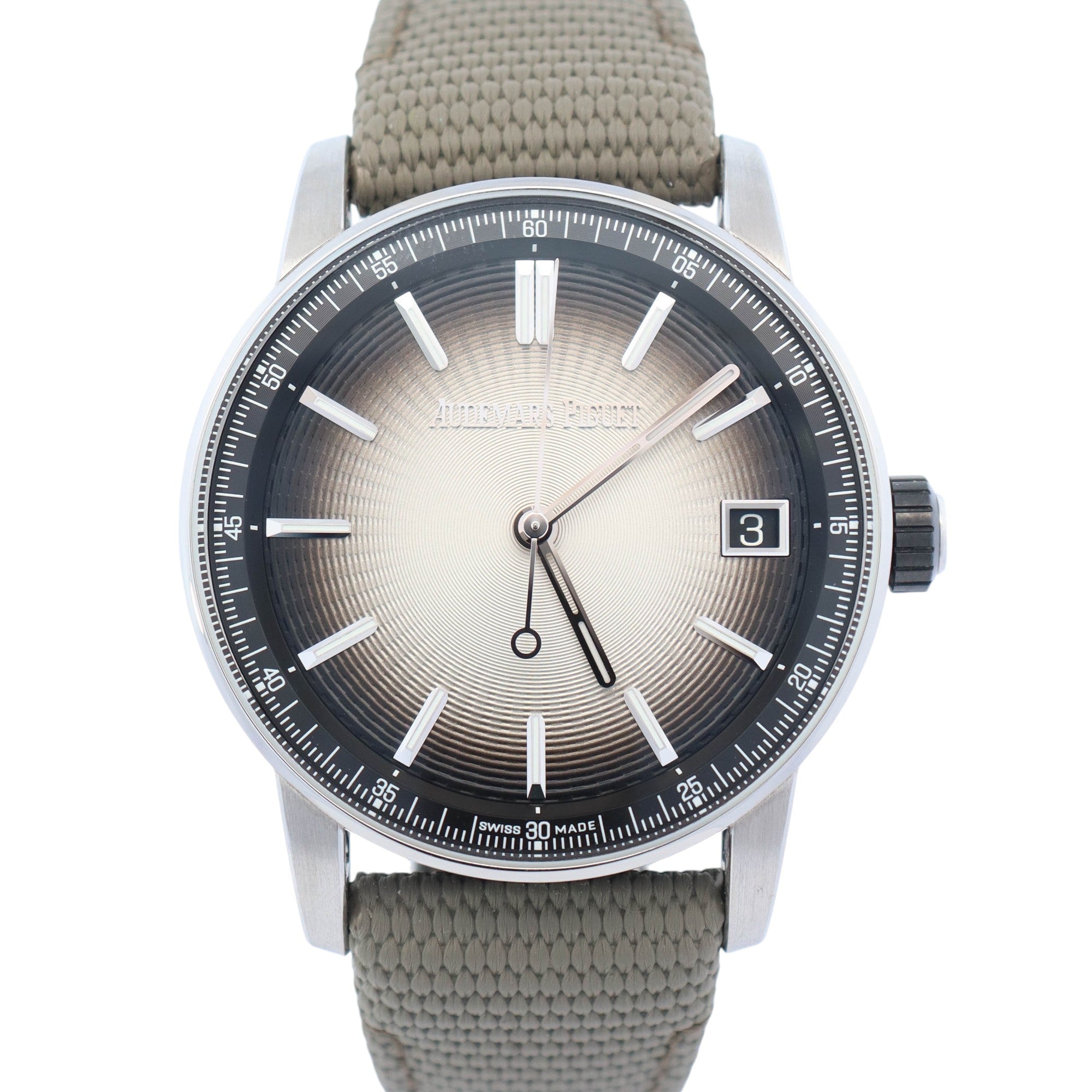 Audemars Piguet Code 11.59 41mm Smoke Beige Dial Watch Ref# 15210QT.OO.A064KB.01 - Happy Jewelers Fine Jewelry Lifetime Warranty