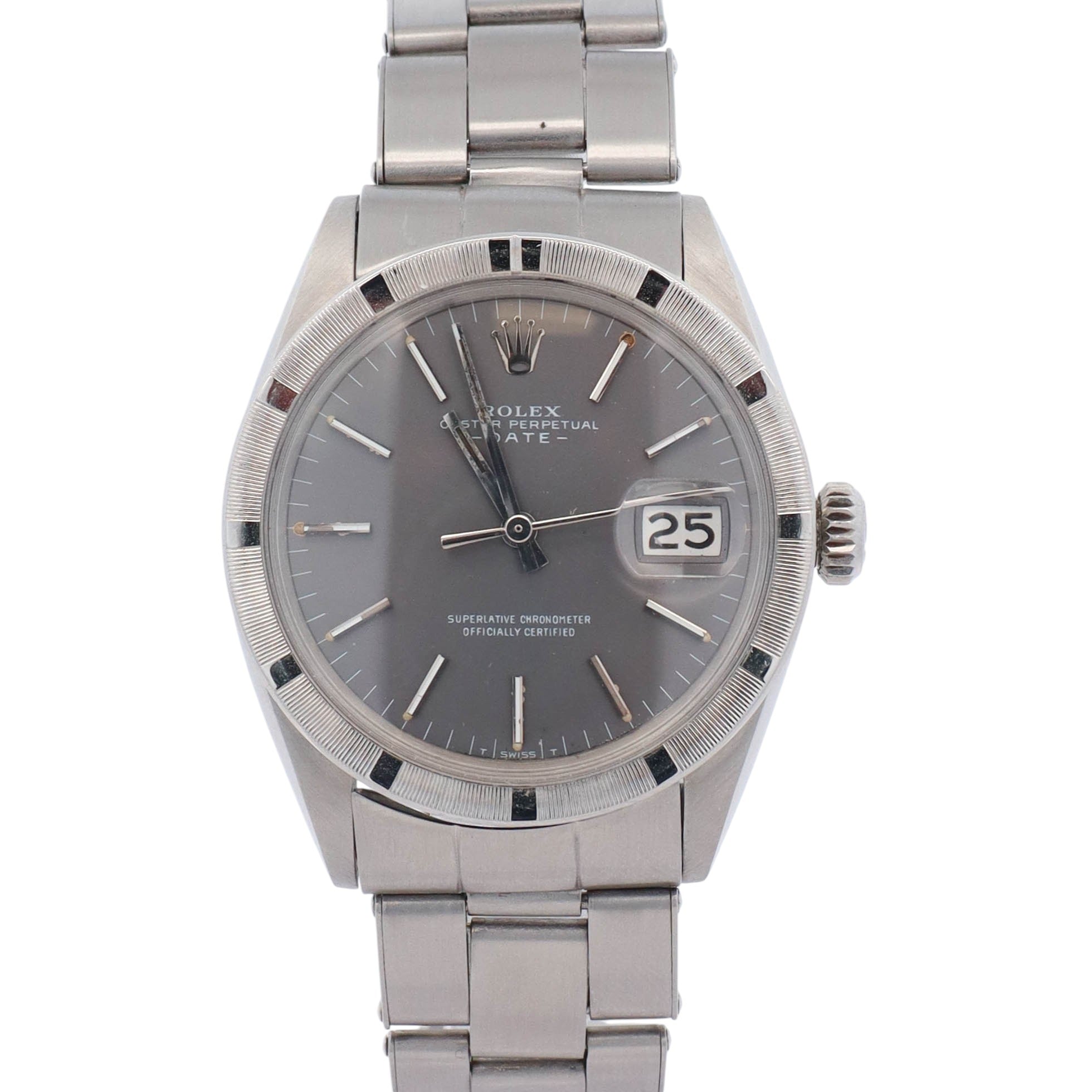 Rolex Oyster Perpetual Date 34mm Grey Dial Watch Ref# 1501 - Happy Jewelers Fine Jewelry Lifetime Warranty