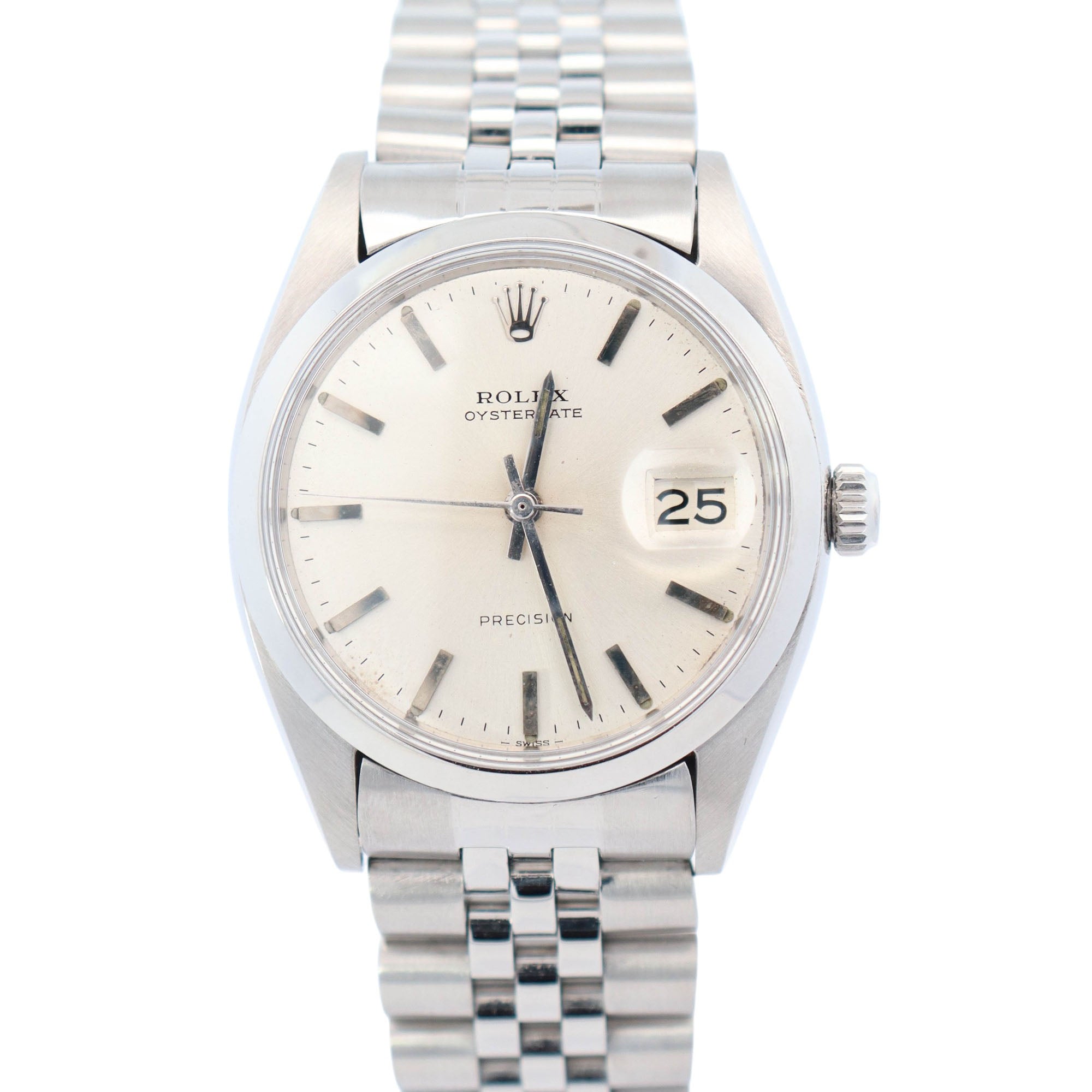 Rolex Oysterdate 34mm Silver Dial Watch Ref# 2618 - Happy Jewelers Fine Jewelry Lifetime Warranty