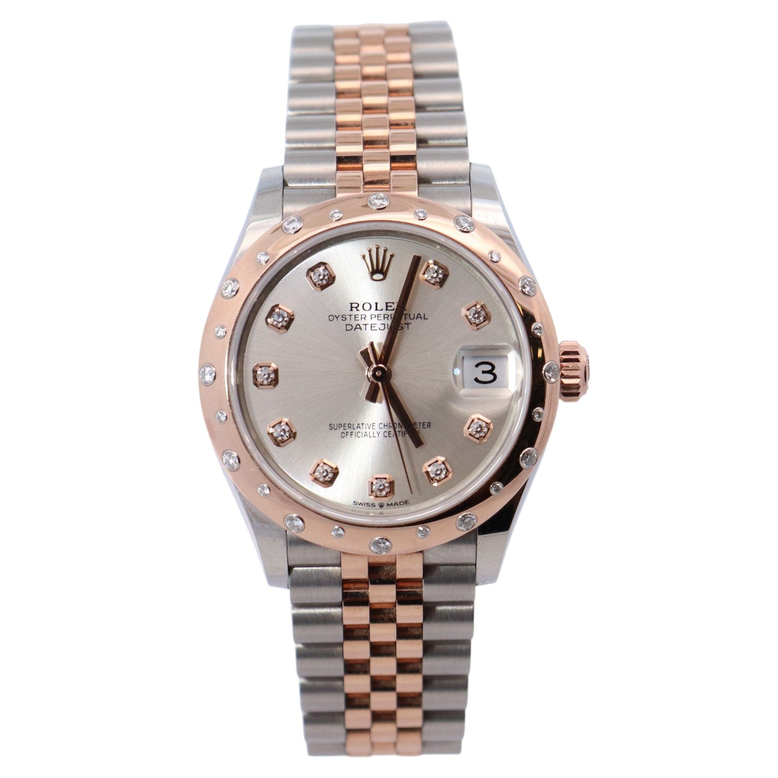 Rolex Datejust 31mm Silver Diamond Dial Watch Ref# 278341RBR - Happy Jewelers Fine Jewelry Lifetime Warranty