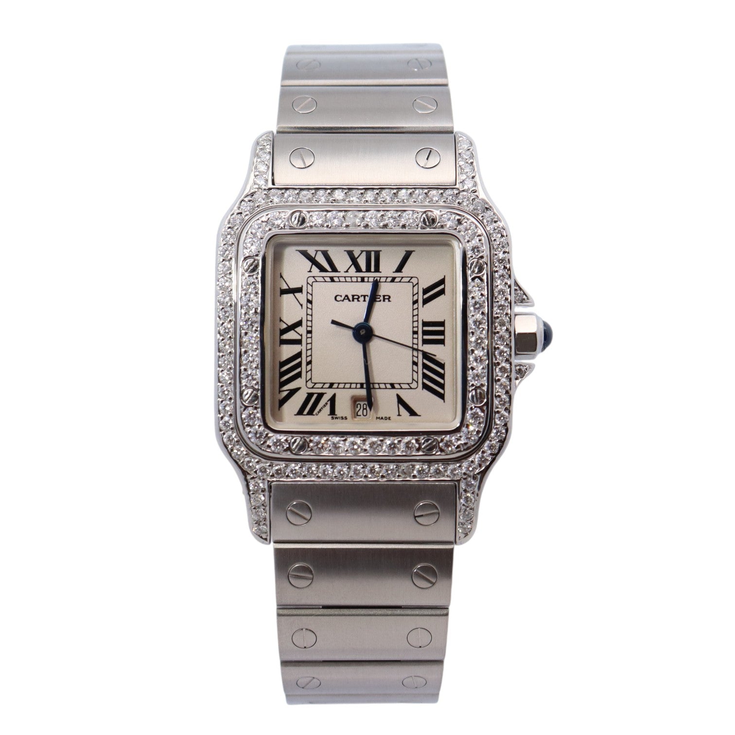 Cartier Santos 29mm Ivory Dial Watch Ref# 1564 - Happy Jewelers Fine Jewelry Lifetime Warranty