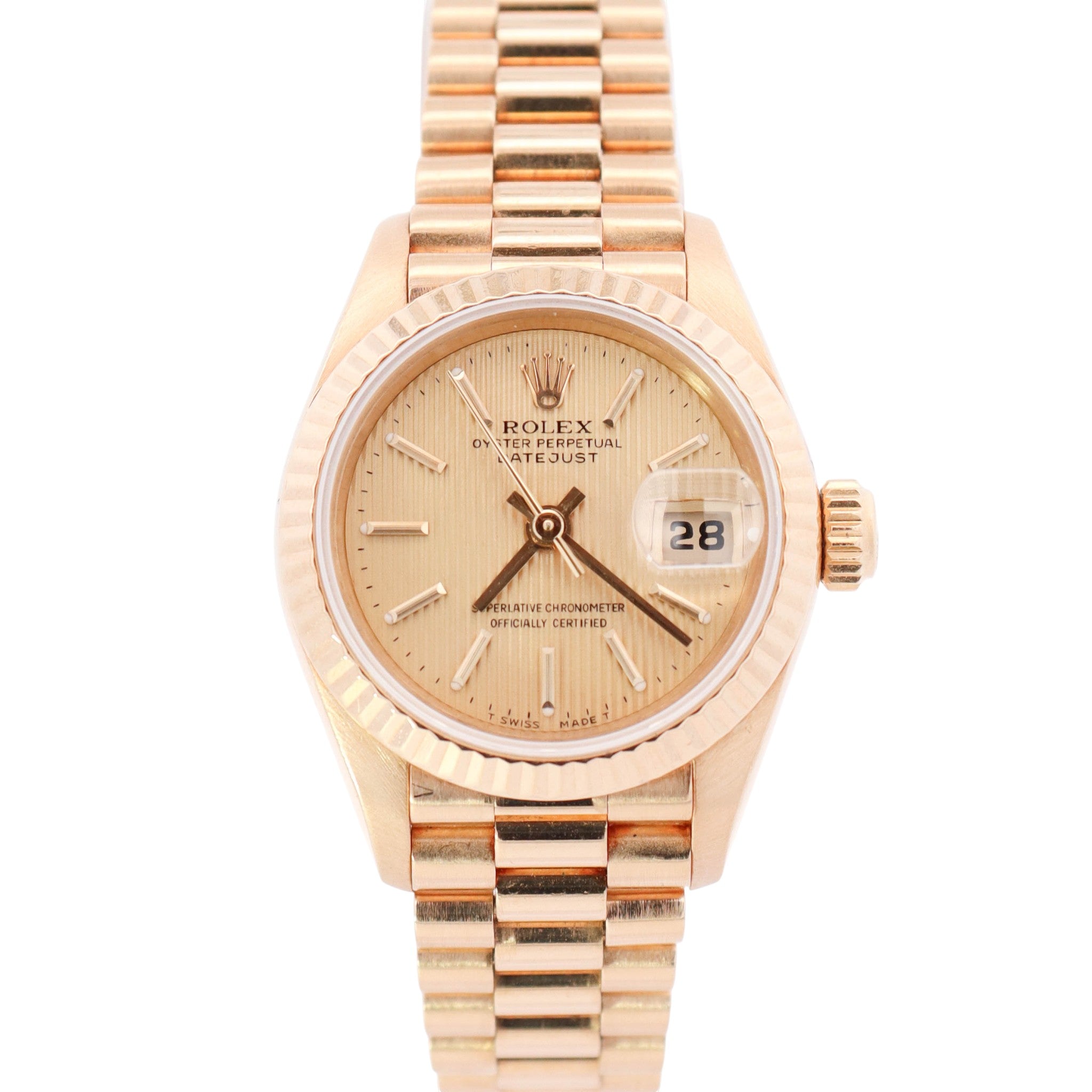 Rolex Datejust 26mm Champagne Tapestry Dial Watch Ref# 69178