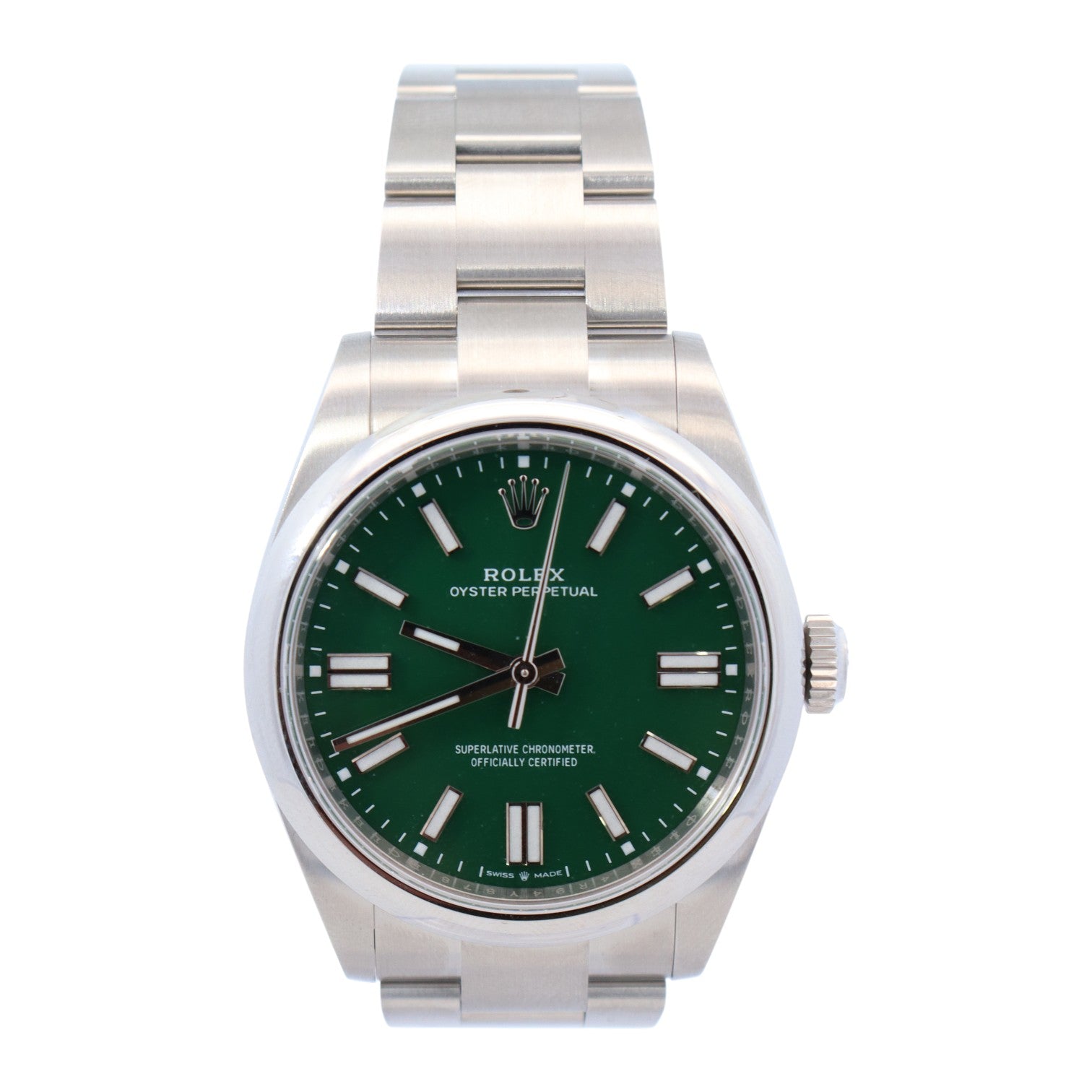 Rolex Oyster Perpetual 41mm Green Dial Watch Ref# 134300 - Happy Jewelers Fine Jewelry Lifetime Warranty