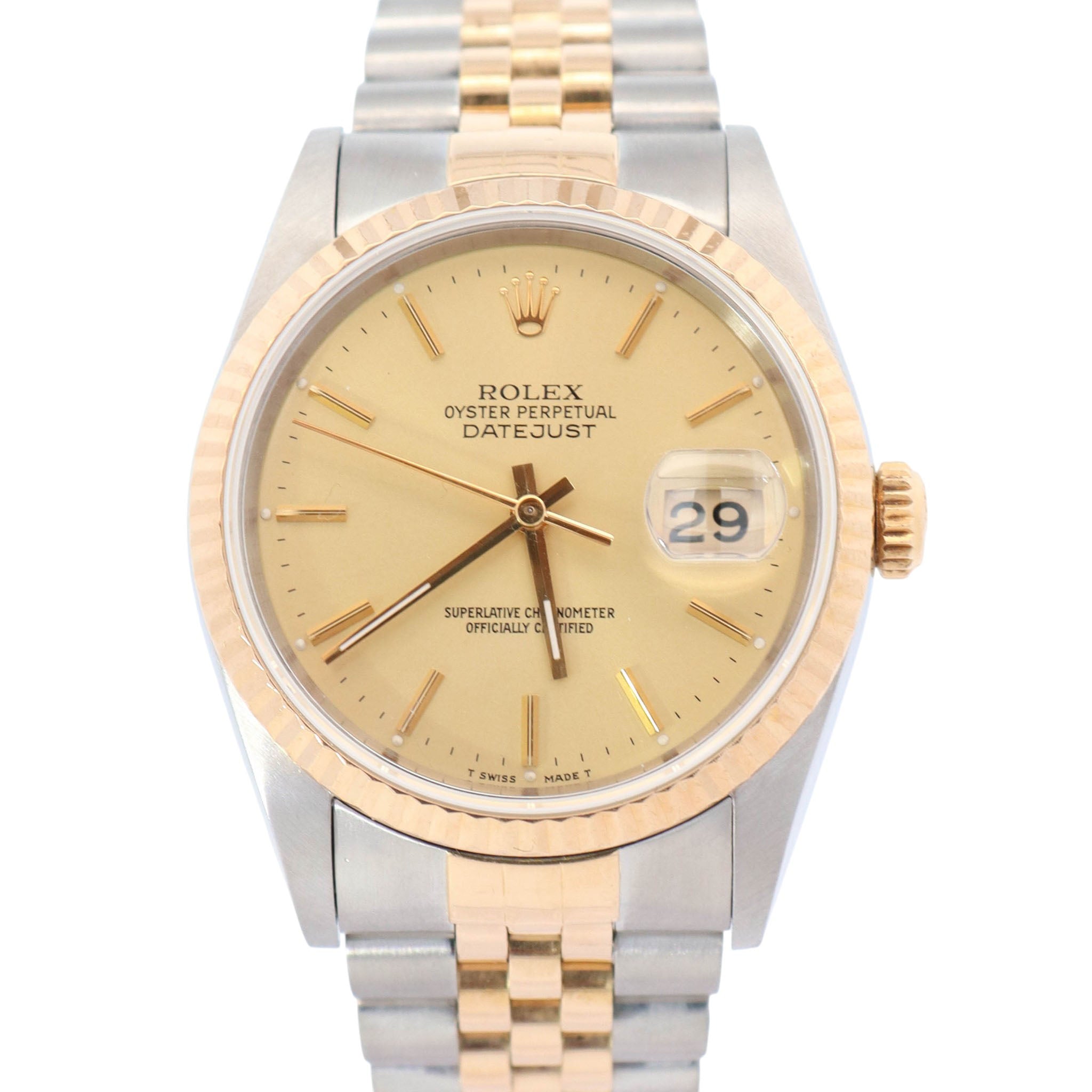 Rolex Datejust 36mm Champagne Dial Watch Ref# 16233