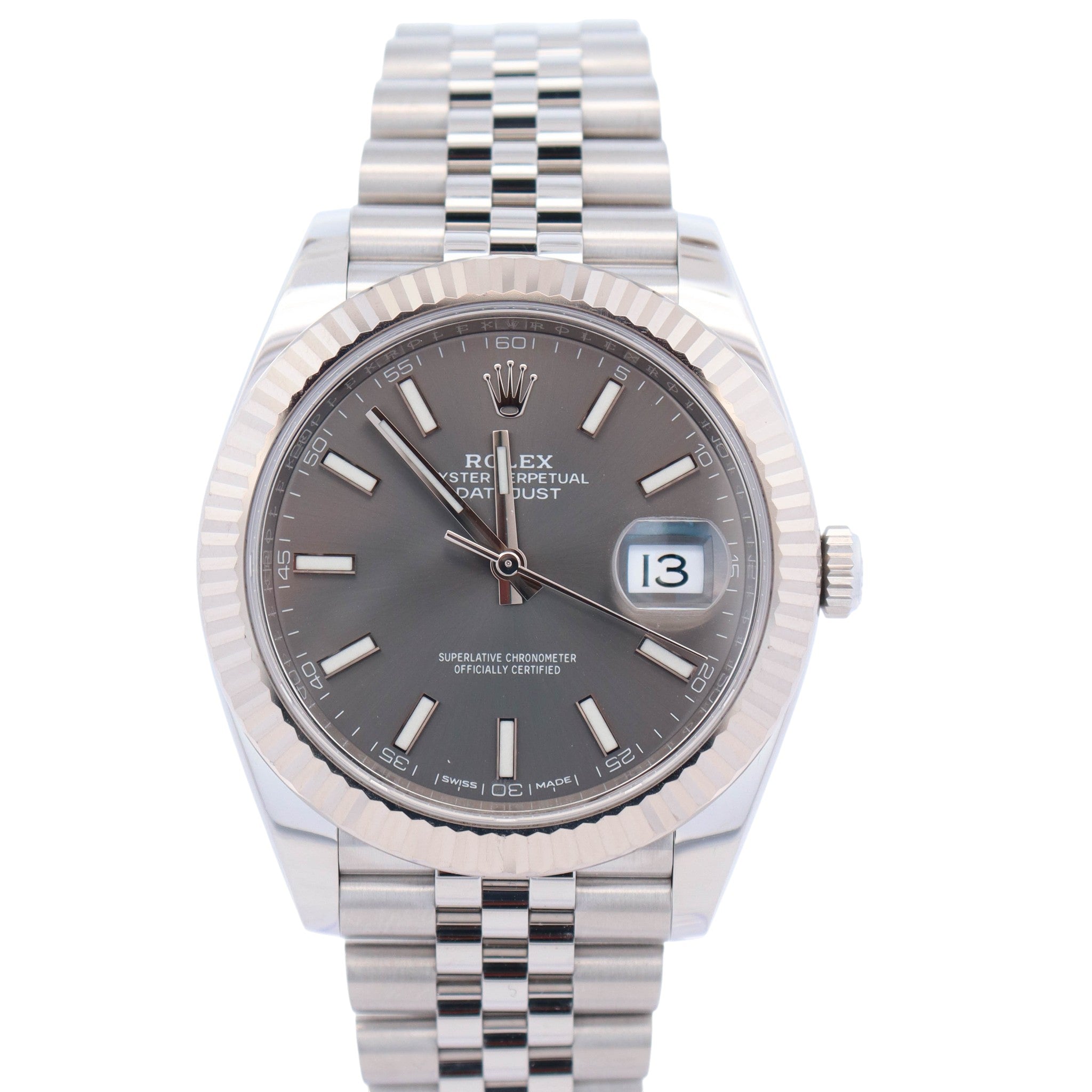 Rolex Datejust 41mm Rhodium Dial Watch Ref# 126334