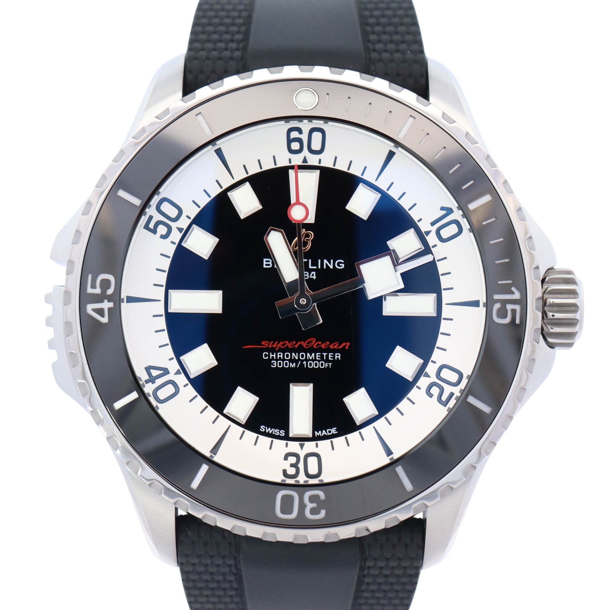 Breitling Superocean 46mm Black Dial Watch Ref# A17378 - Happy Jewelers Fine Jewelry Lifetime Warranty