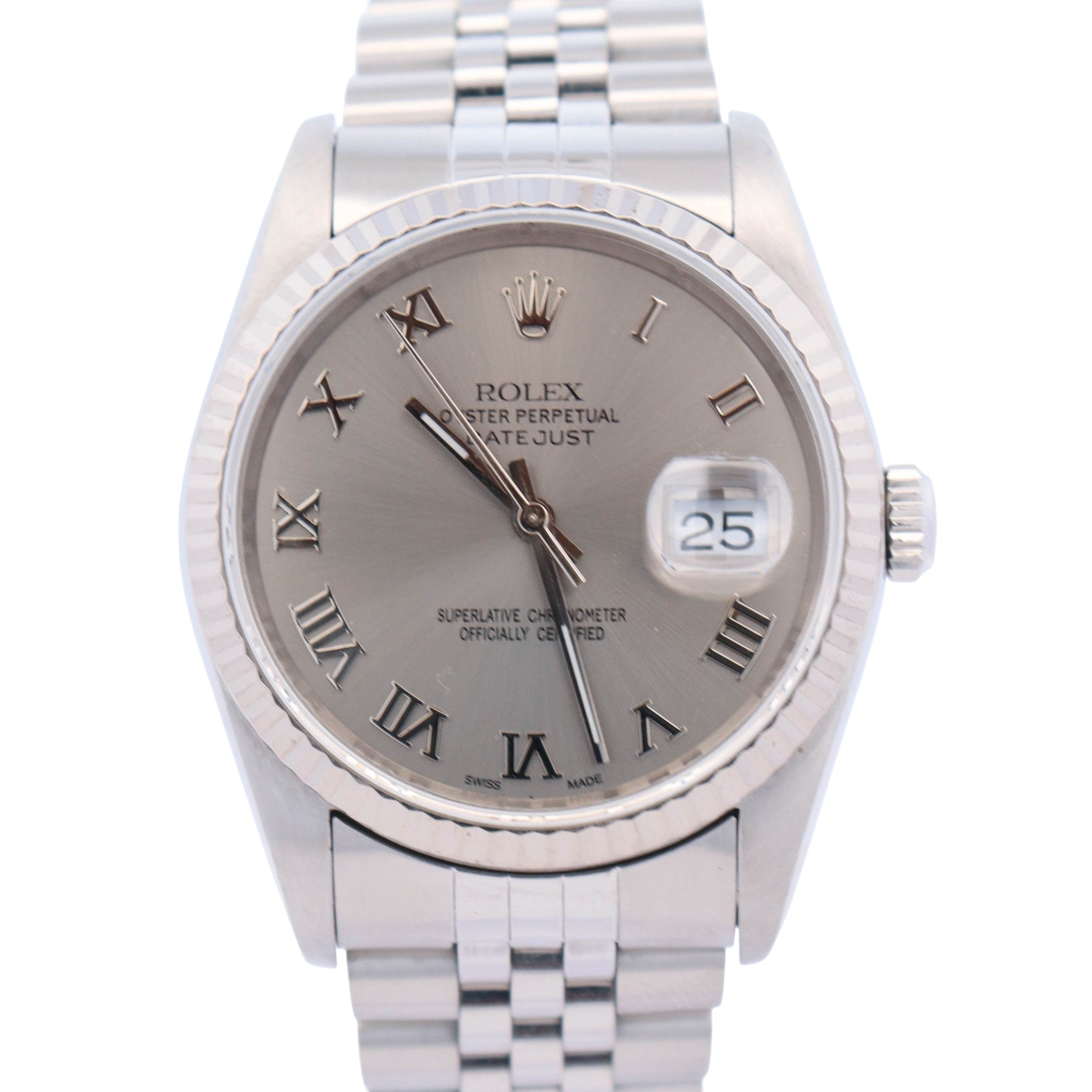 Rolex Datejust 36mm Silver Dial Watch Ref# 16234