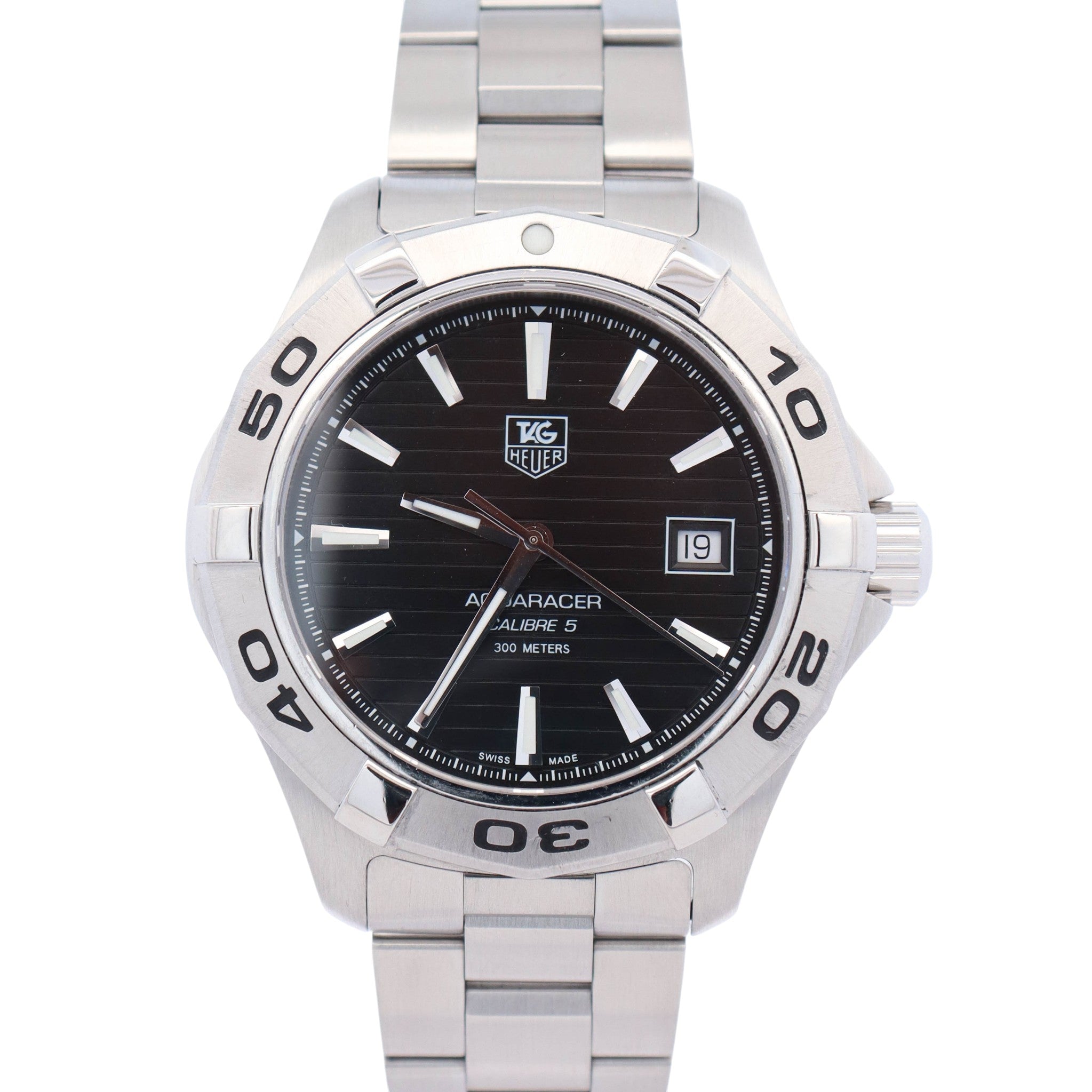タグホイヤー　アクアレーサー　TAG Heuer　WAP2010 Tag Heuer Aquaracer 41mm Black Dial Watch Ref# WAP2010 – Happy