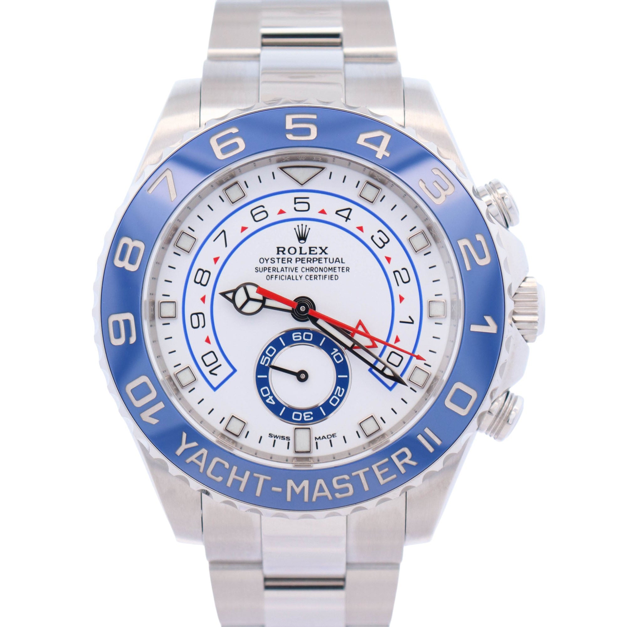 Rolex Yacht-Master II 44mm White Dial Watch Ref# 116680 - Happy Jewelers Fine Jewelry Lifetime Warranty