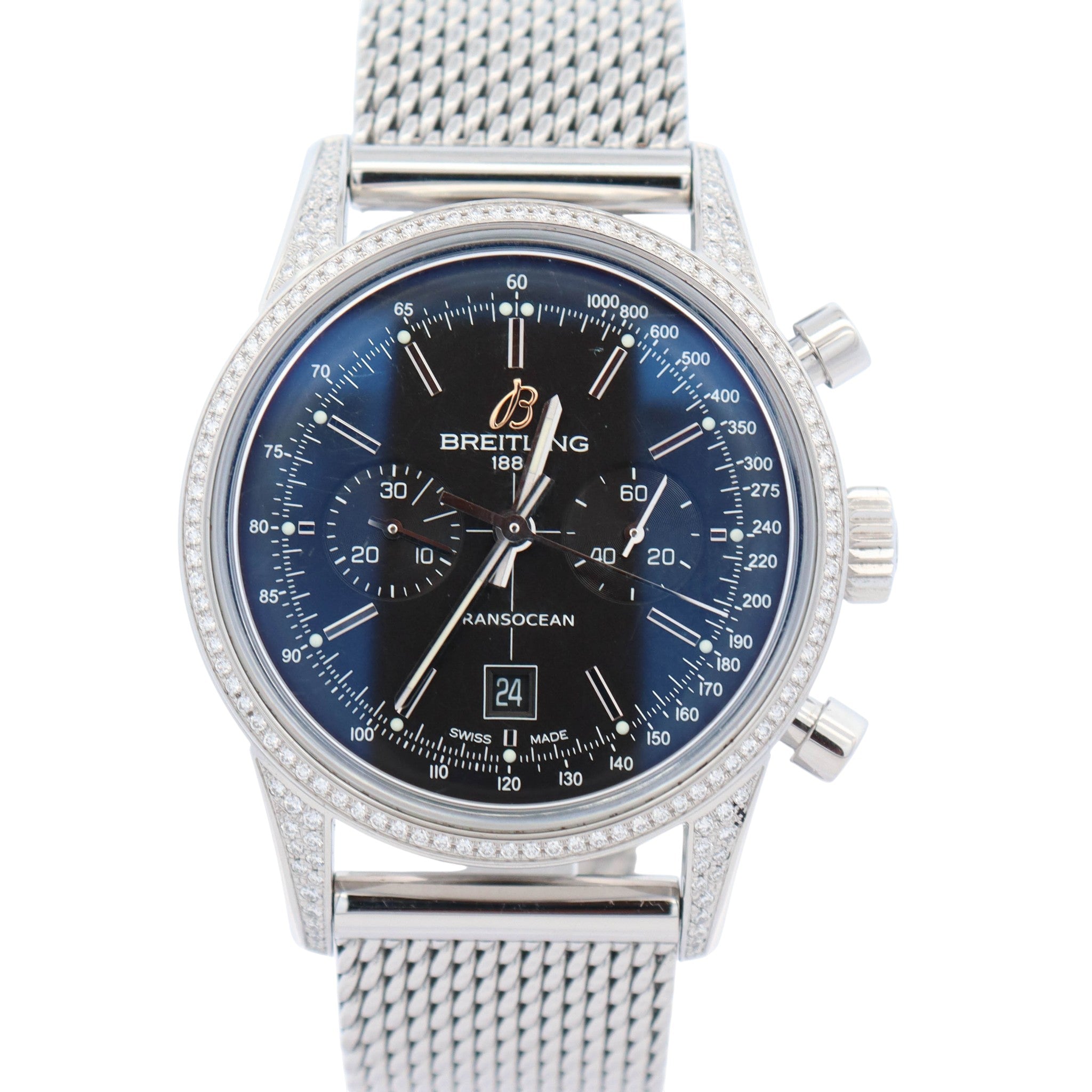 Breitling Transocean 38mm Black Dial Watch Ref# A41310