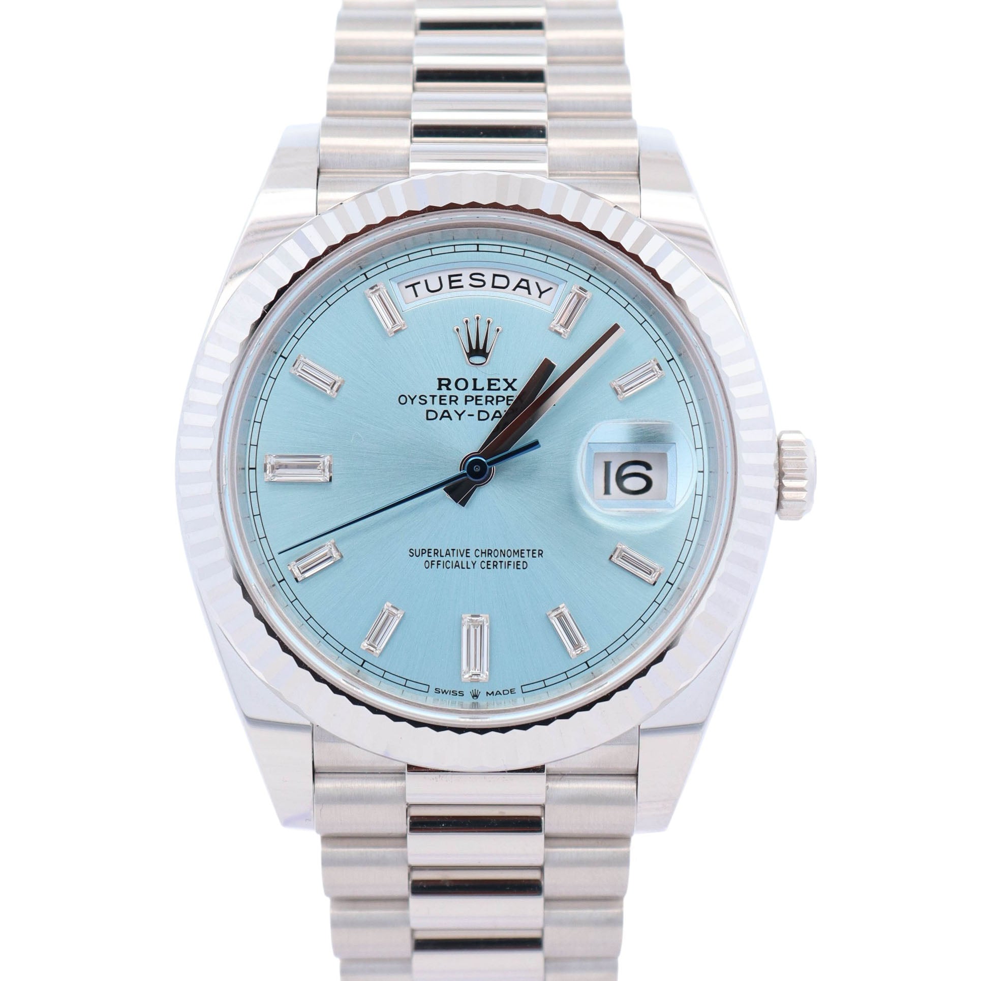 Rolex Day-Date 40mm Blue Dial Watch Ref# 228236