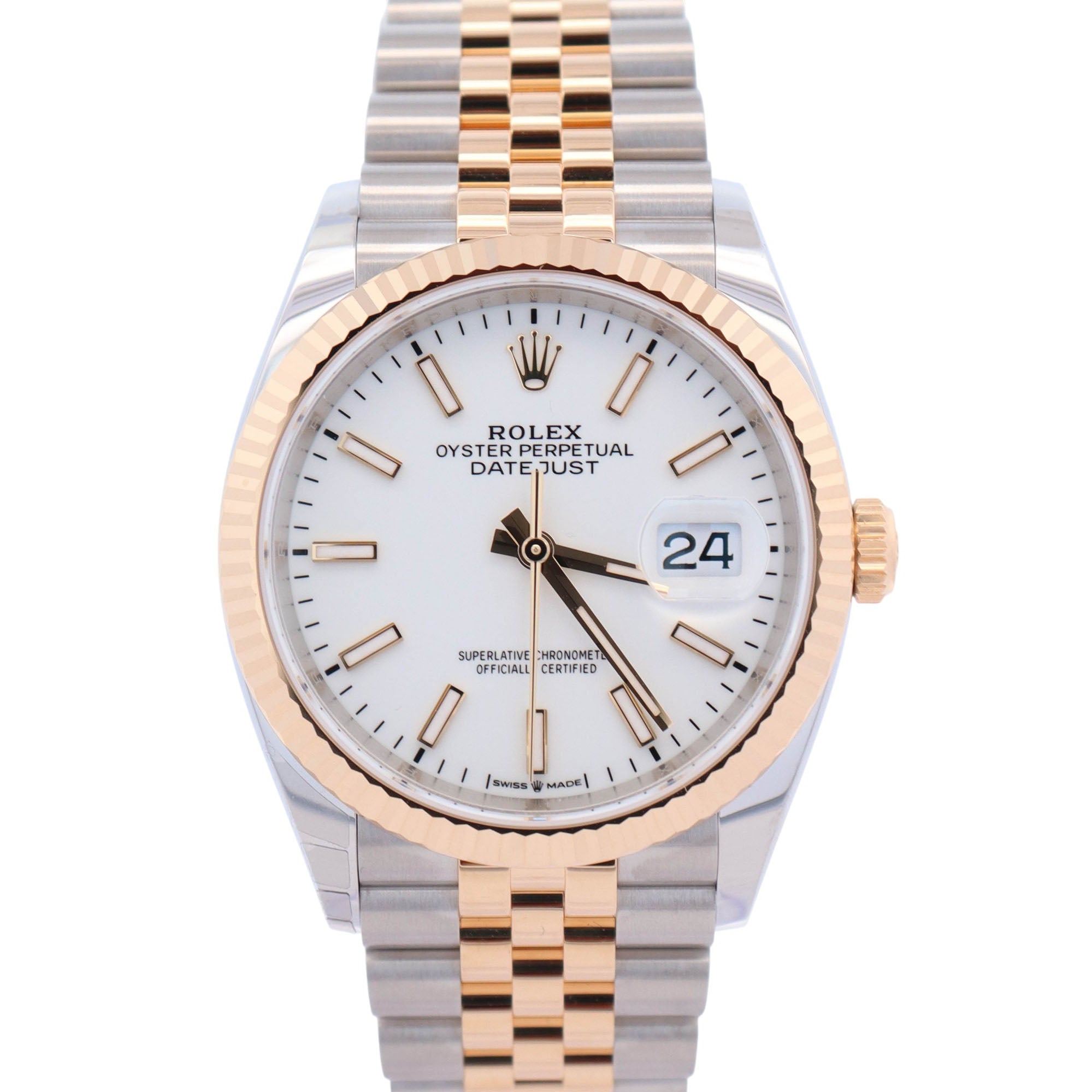 Rolex Datejust 36mm White Dial Watch Ref# 126233