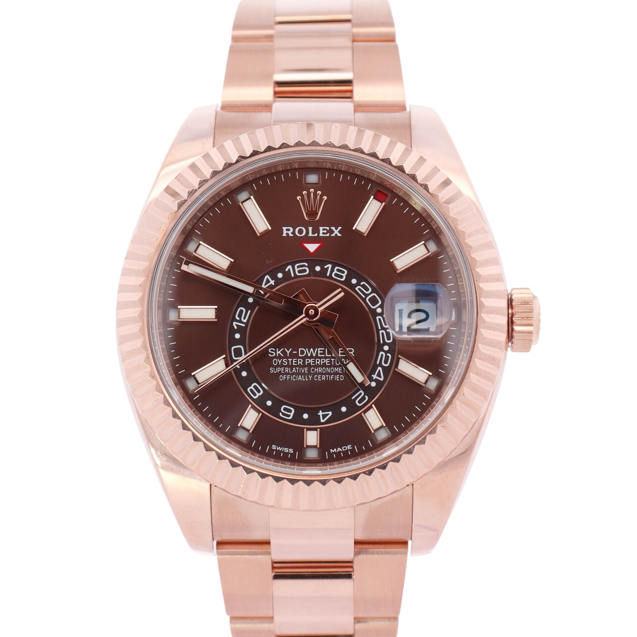 Rolex Sky-Dweller 42mm Chocolate Dial Watch Ref# 326935 – Happy