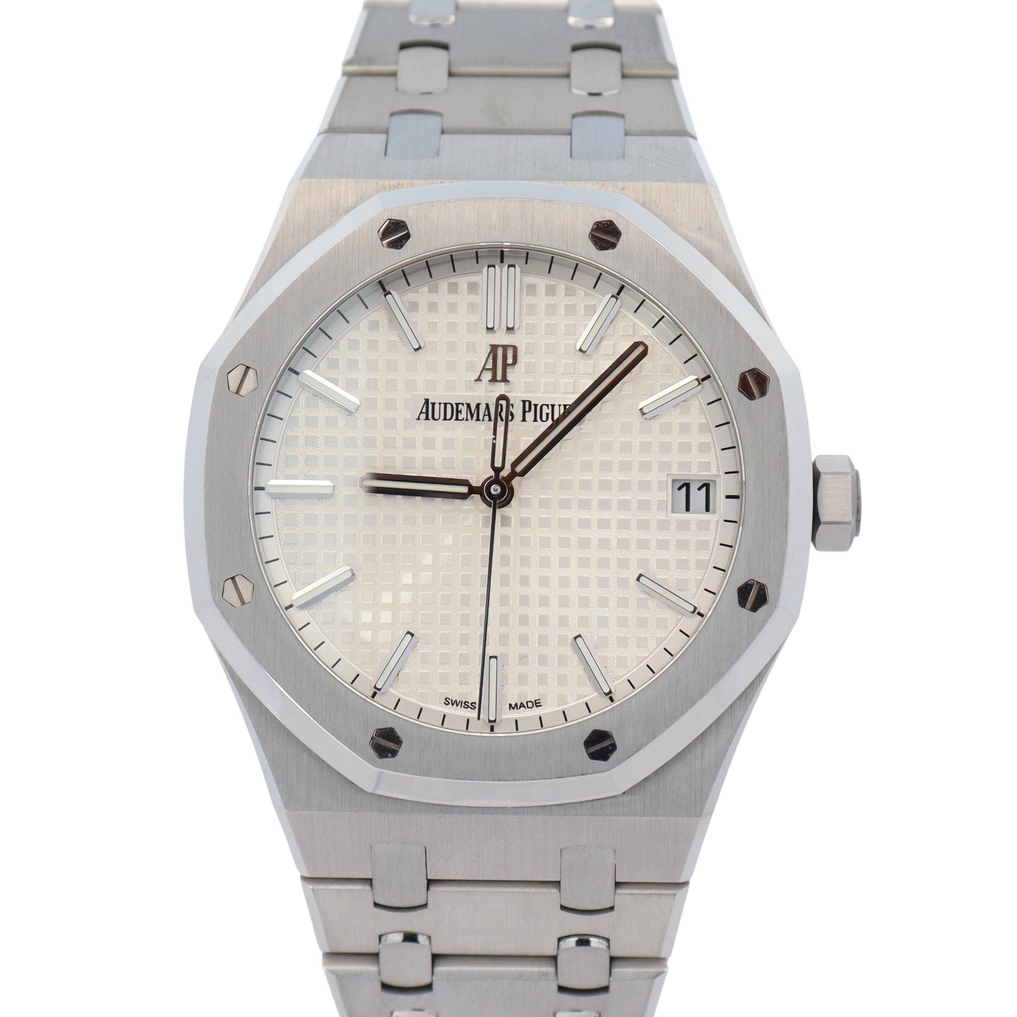 Audemars Piguet Royal Oak 41mm White Dial Watch Ref# 15500ST - Happy Jewelers Fine Jewelry Lifetime Warranty