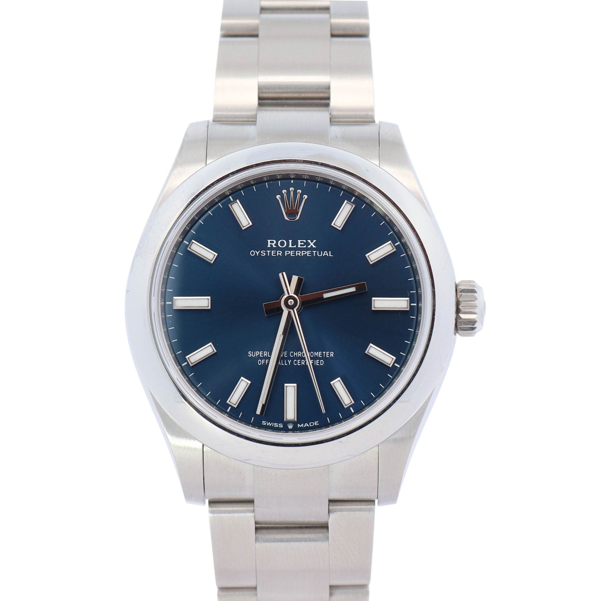 Rolex Oyster Perpetual 31mm Blue Dial Watch Ref# 277200 - Happy Jewelers Fine Jewelry Lifetime Warranty