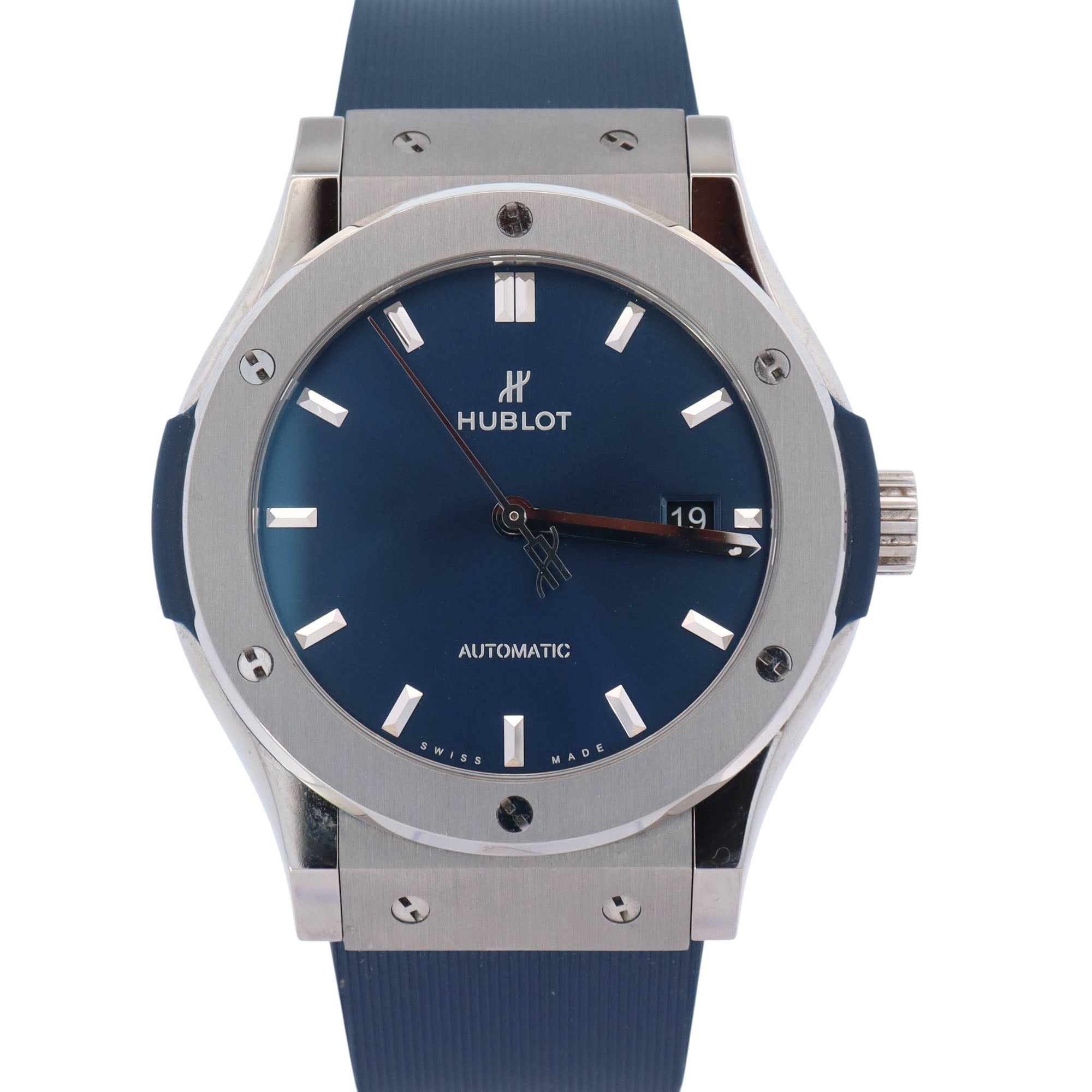 Hublot Classic Fusion 42mm Blue Dial Watch Ref# 542.NX.7170.RX - Happy Jewelers Fine Jewelry Lifetime Warranty