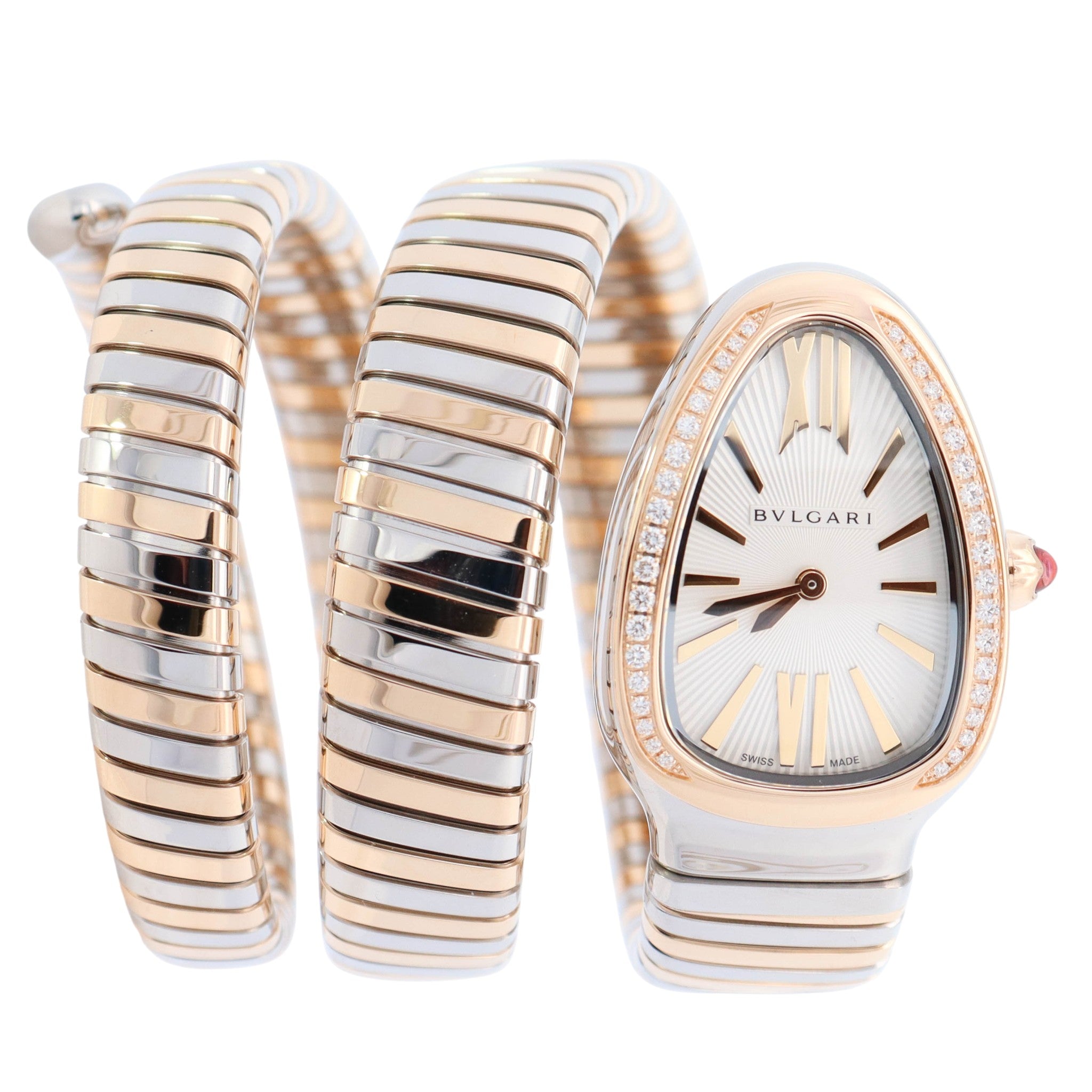 Bvlgari Serpenti 35mm Silver Dial Watch Ref# 103797 - Happy Jewelers Fine Jewelry Lifetime Warranty