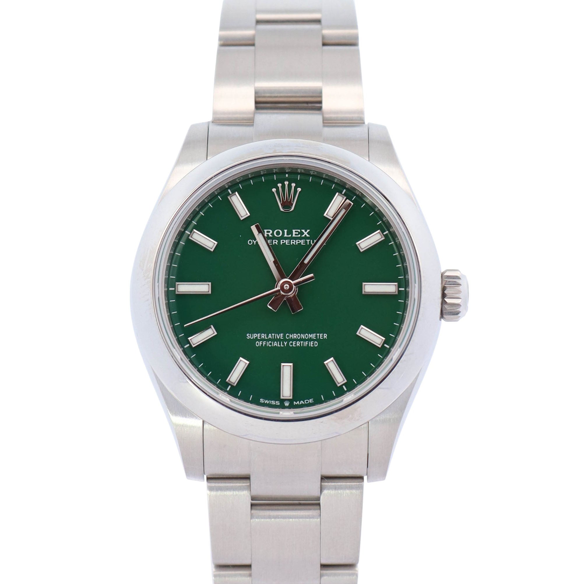 Rolex Oyster Perpetual 31mm Green Dial Watch Ref# 277200 - Happy Jewelers Fine Jewelry Lifetime Warranty
