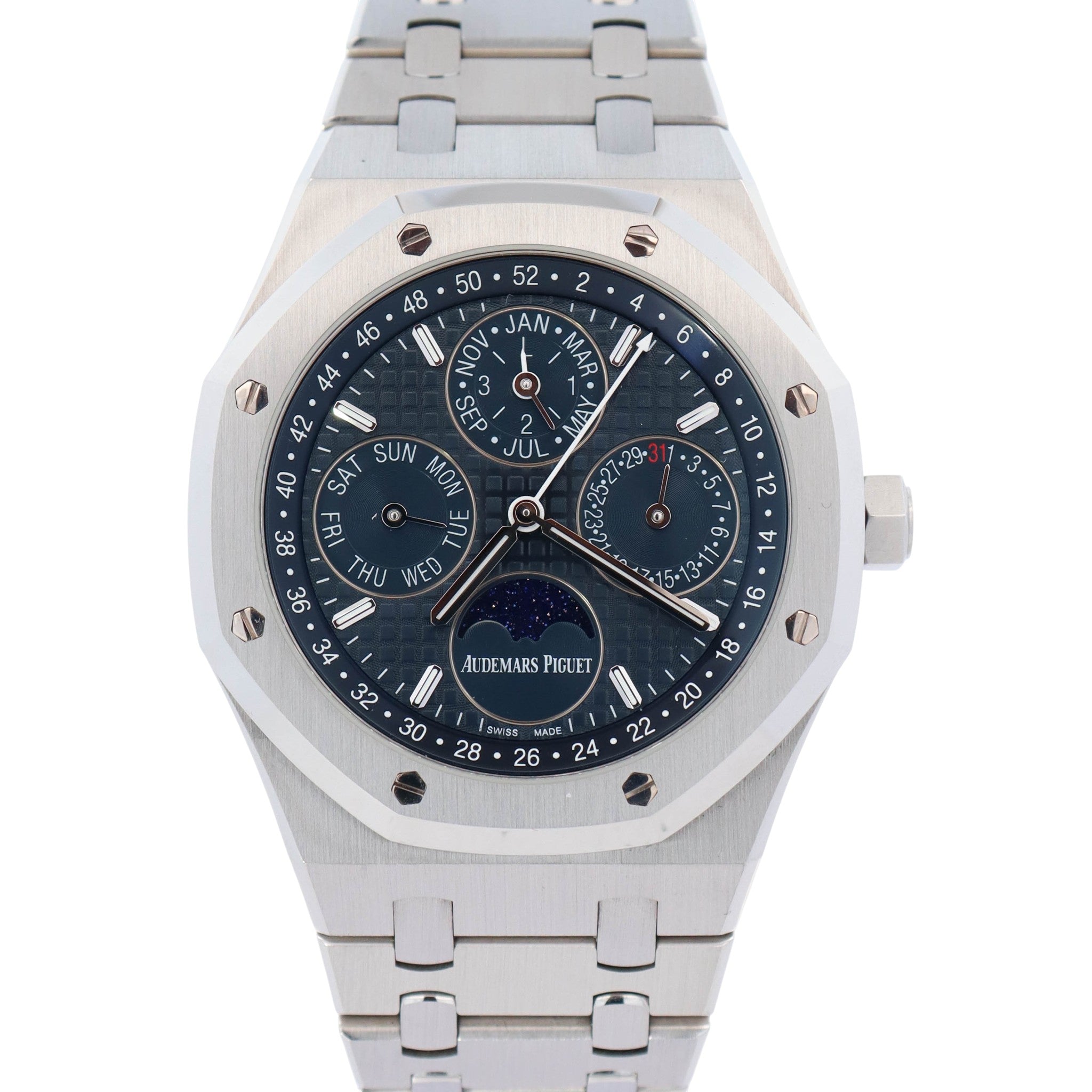 Audemars Piguet Royal Oak 41mm Blue Dial Watch Ref# 26574ST.OO.1220ST.03 - Happy Jewelers Fine Jewelry Lifetime Warranty