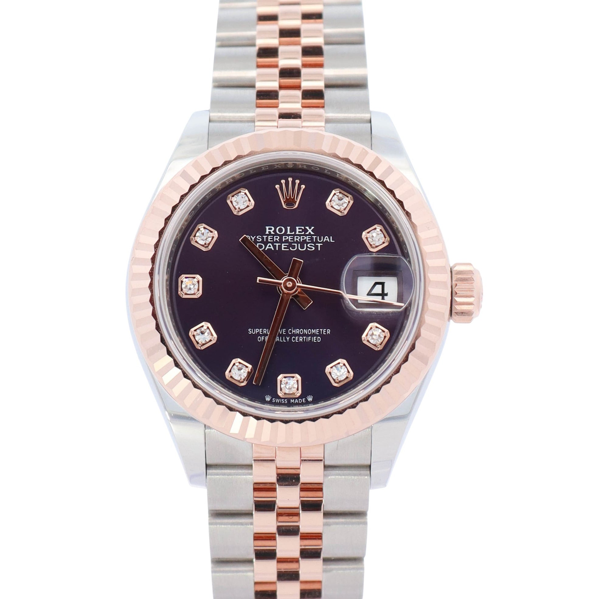Rolex Datejust 28mm Purple Dial Watch Ref# 279171 - Happy Jewelers Fine Jewelry Lifetime Warranty