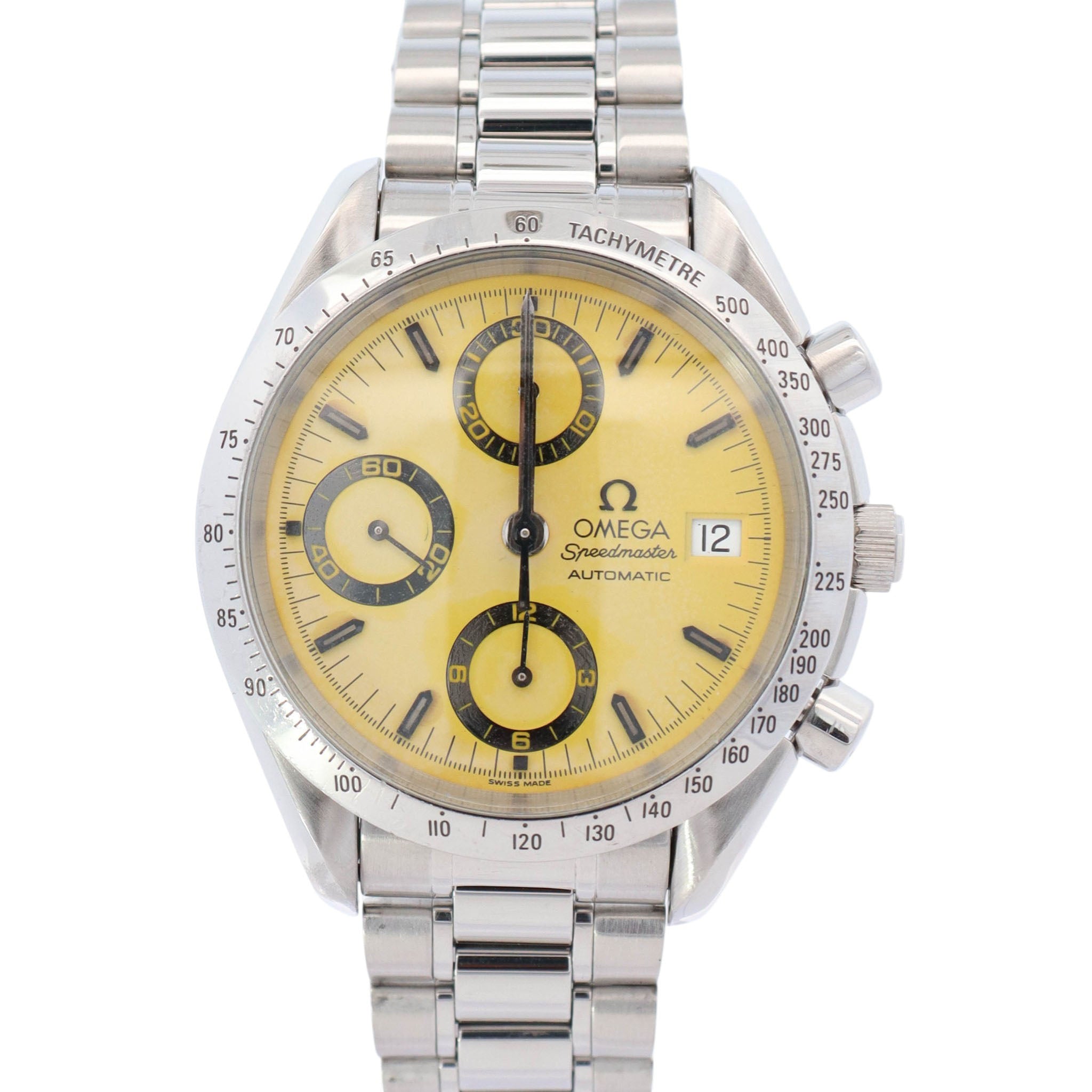 Omega Speedmaster 39mm Yellow Dial Watch Ref# 3511.12.00 – Happy