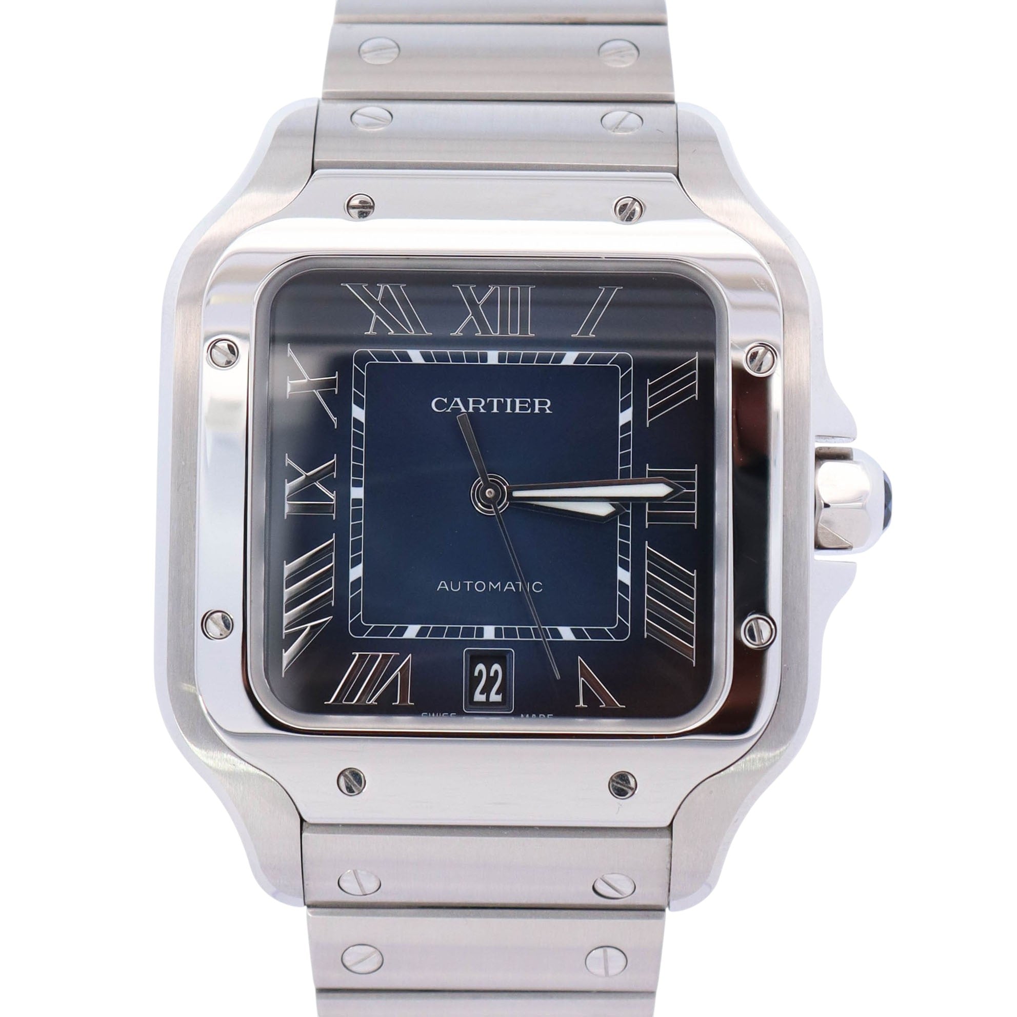 Cartier Santos 40mm Blue Dial Watch Ref# WSSA0071 - Happy Jewelers Fine Jewelry Lifetime Warranty