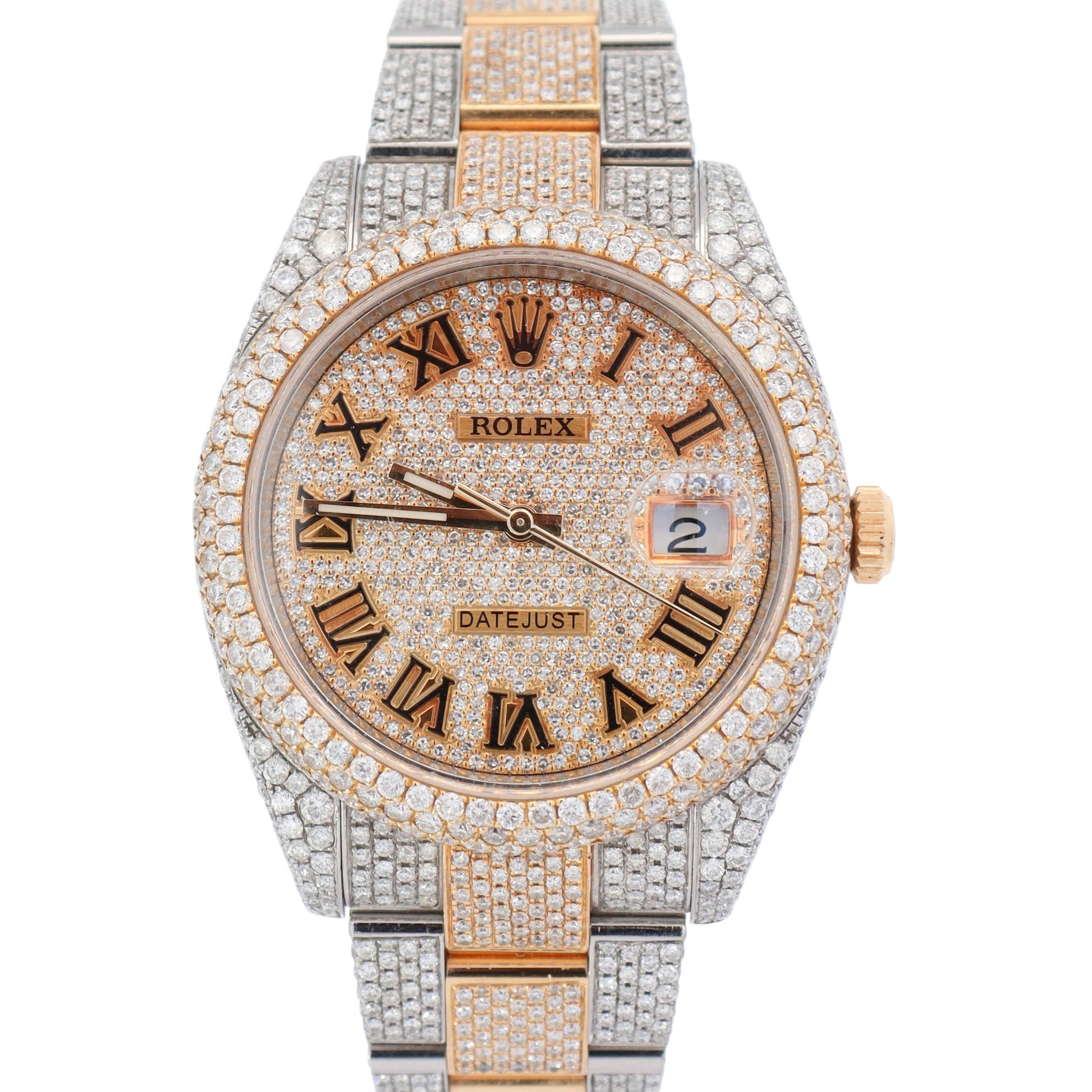 Rolex Datejust 41mm Custom Iced Out Dial Watch Ref# 126333 - Happy Jewelers Fine Jewelry Lifetime Warranty