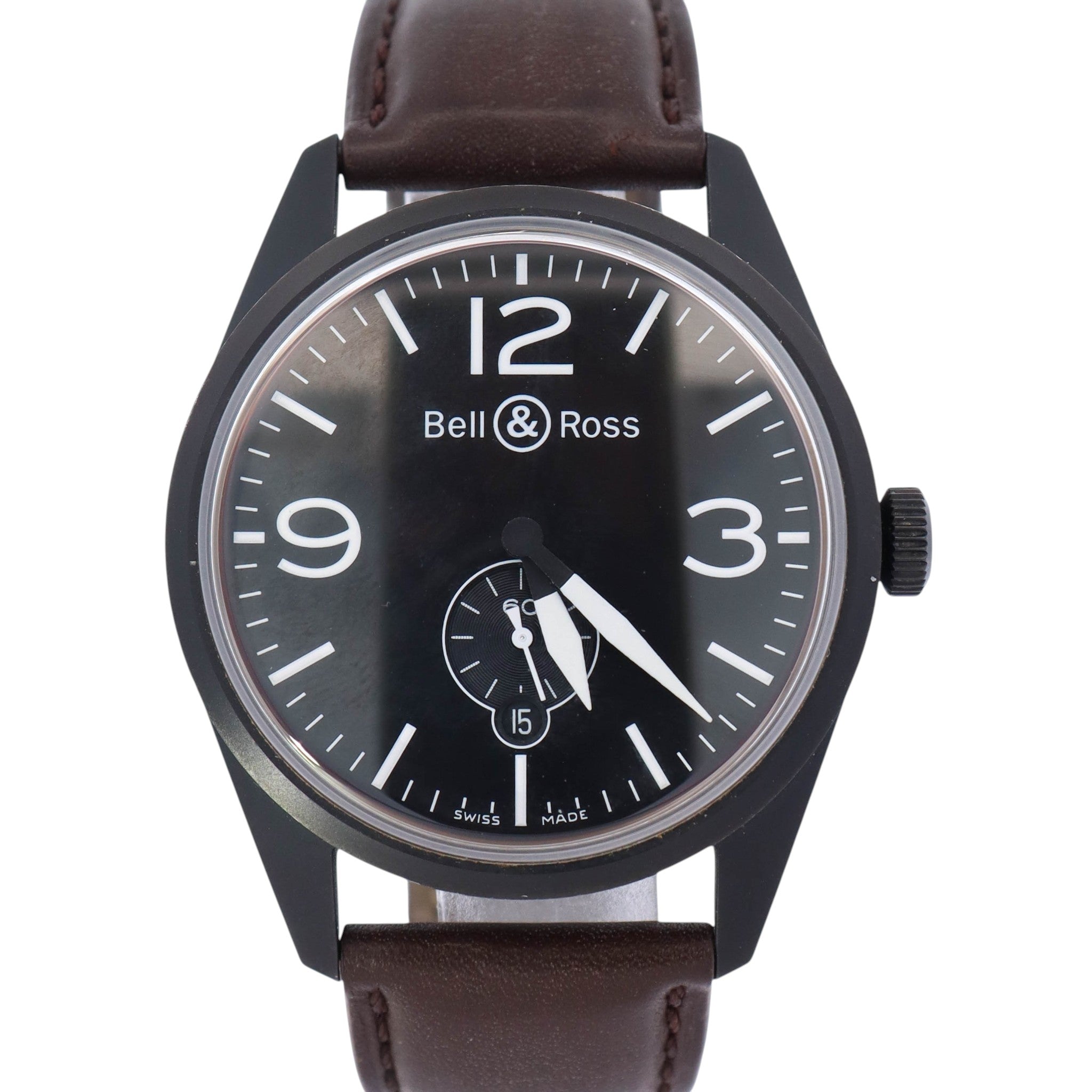 Bell & Ross Vintage 41mm Black Dial Watch Ref# BRV123 - Happy Jewelers Fine Jewelry Lifetime Warranty