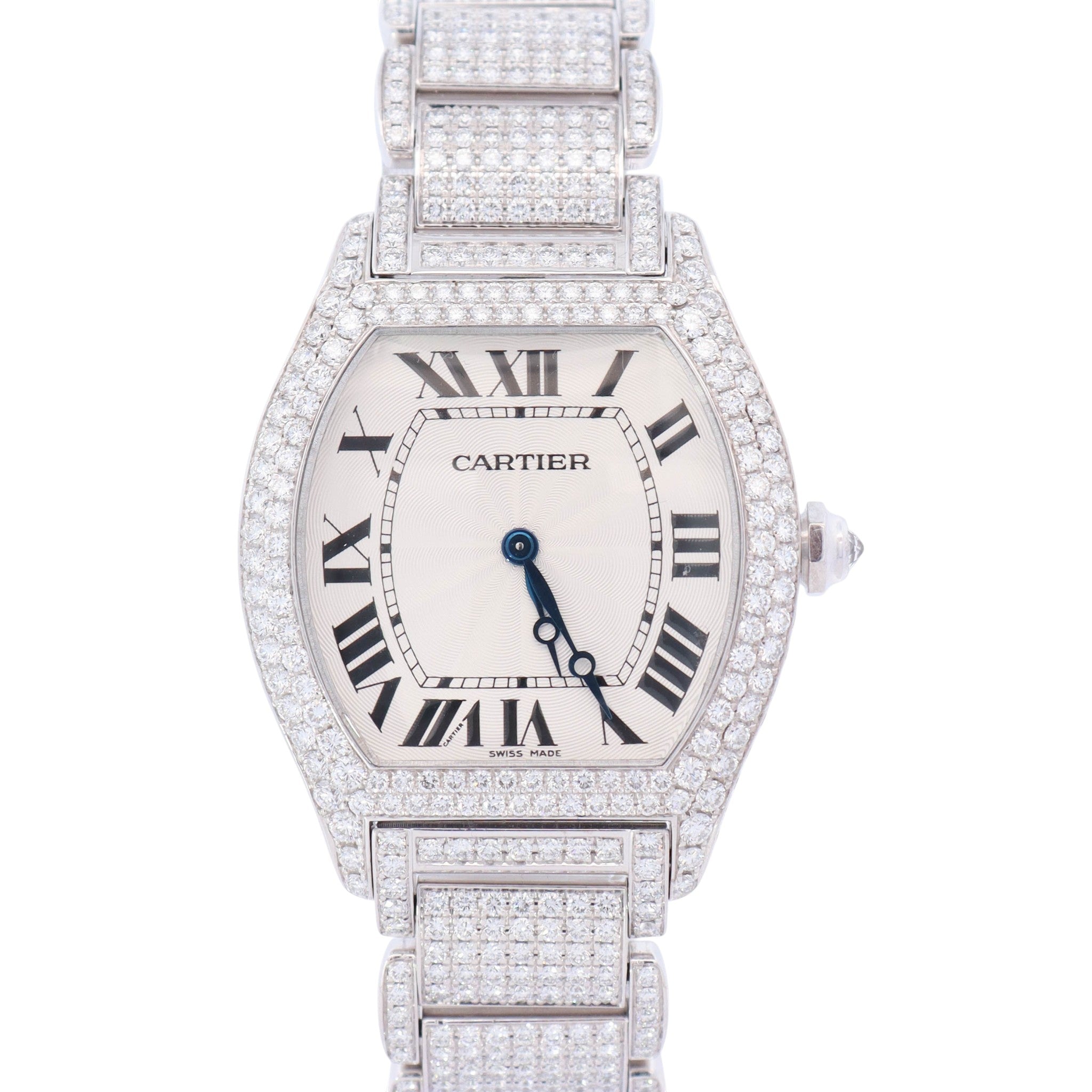 Cartier Tortue 34mm Silver Dial Watch Ref# WA5043MC - Happy Jewelers Fine Jewelry Lifetime Warranty