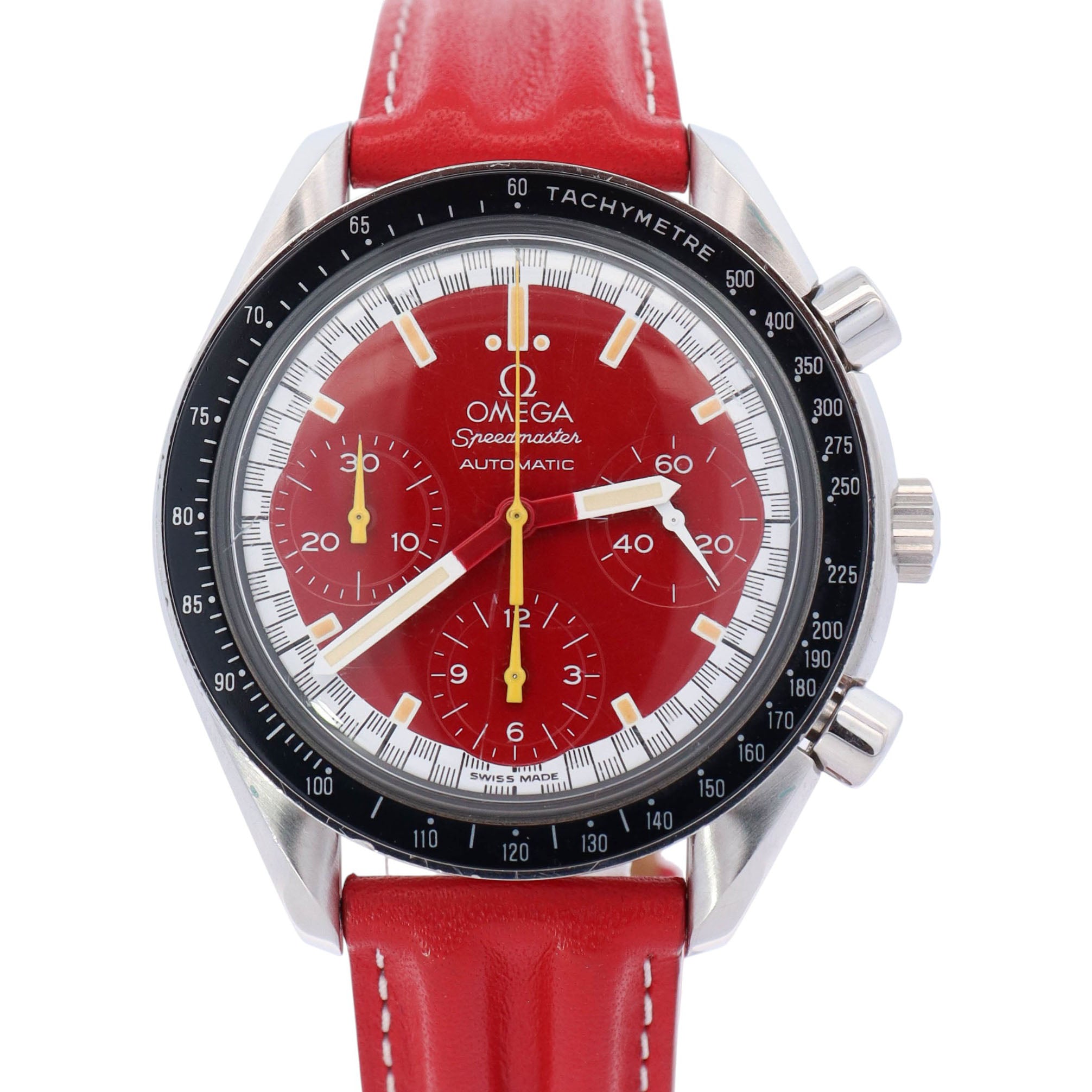 Omega Speedmaster 39mm Red Dial Watch Ref# 3510.61 - Happy Jewelers Fine Jewelry Lifetime Warranty