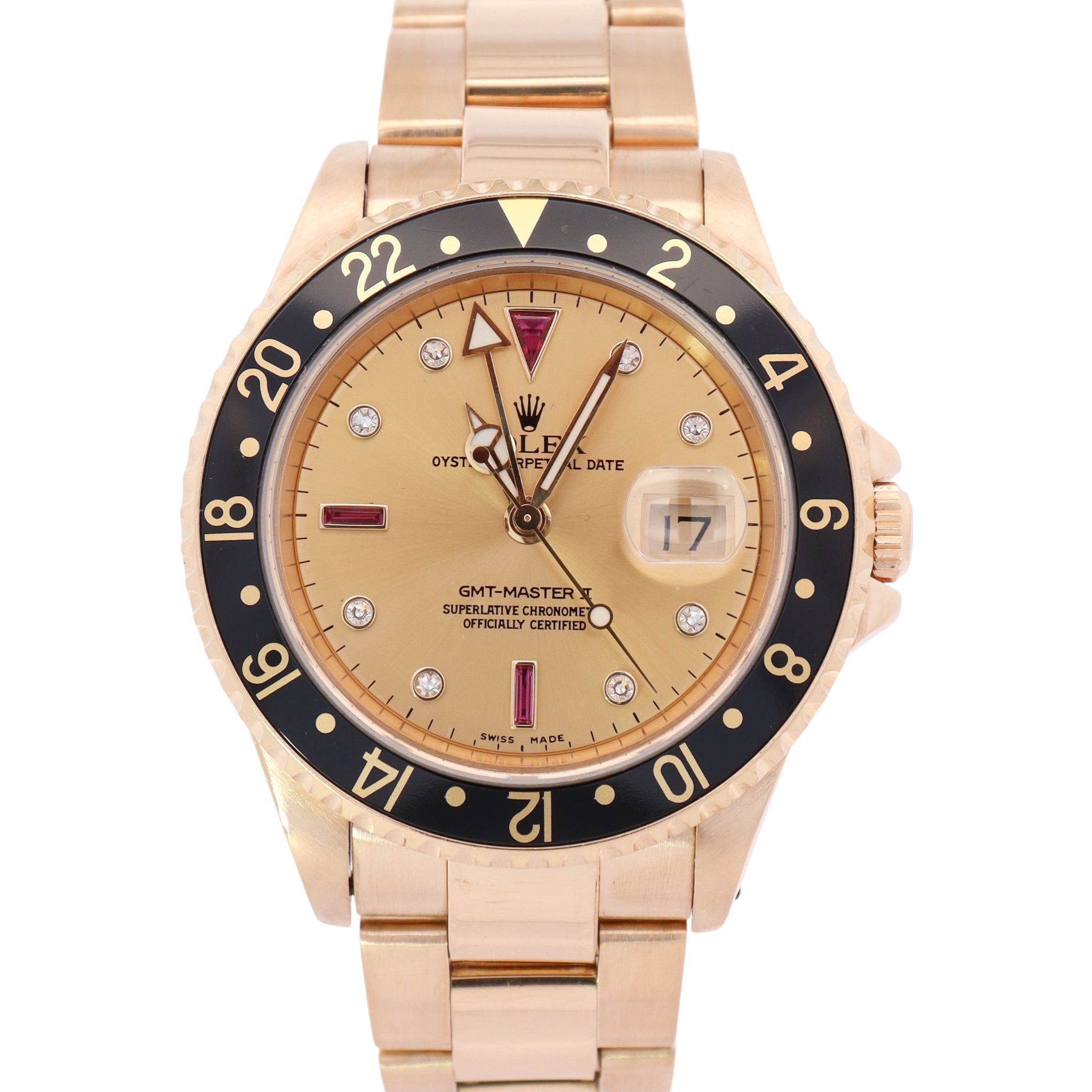 Rolex GMT-Master II 40mm Champagne Dial Watch Ref# 16718 - Happy Jewelers Fine Jewelry Lifetime Warranty