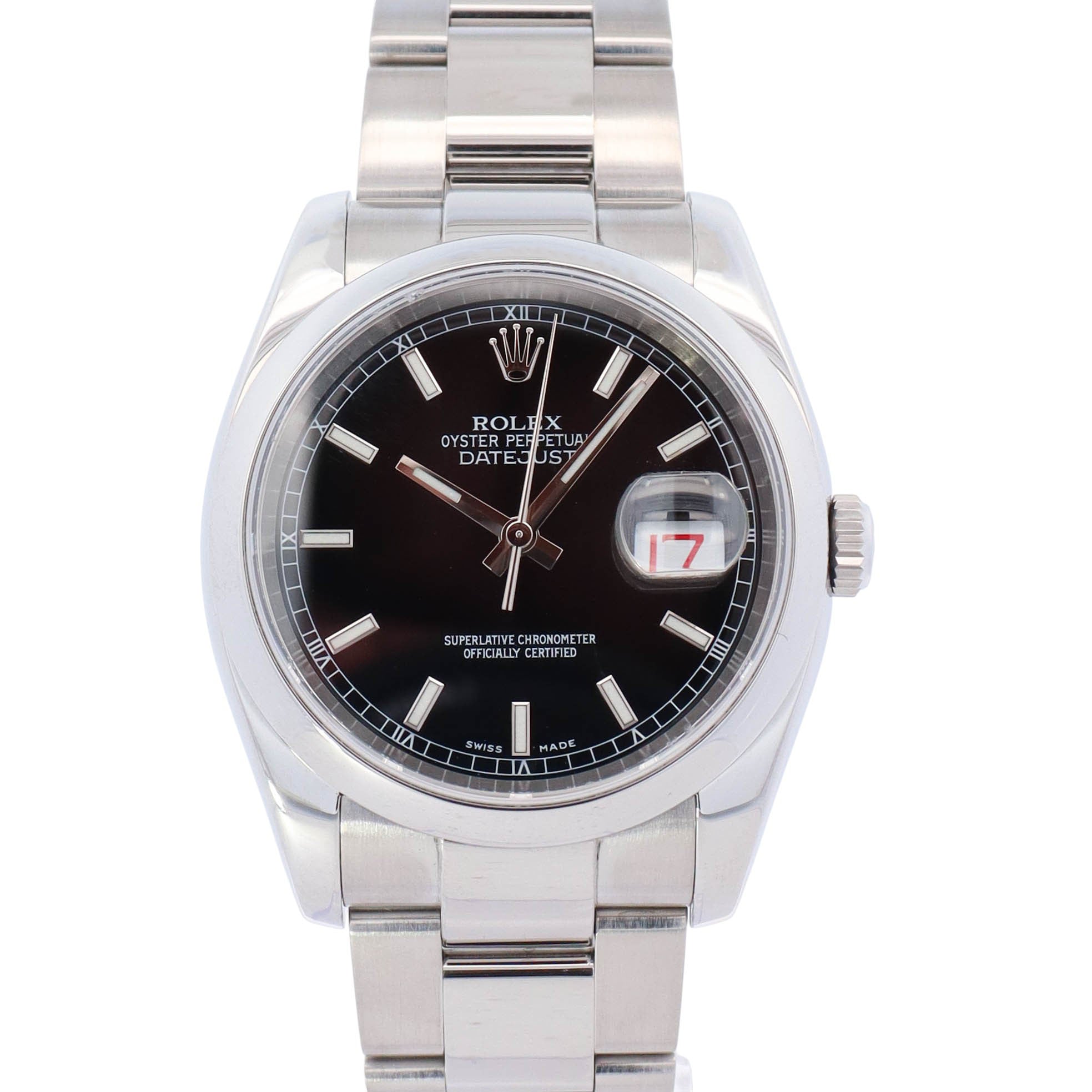 Rolex Datejust 36mm Black Dial Watch Ref# 116200