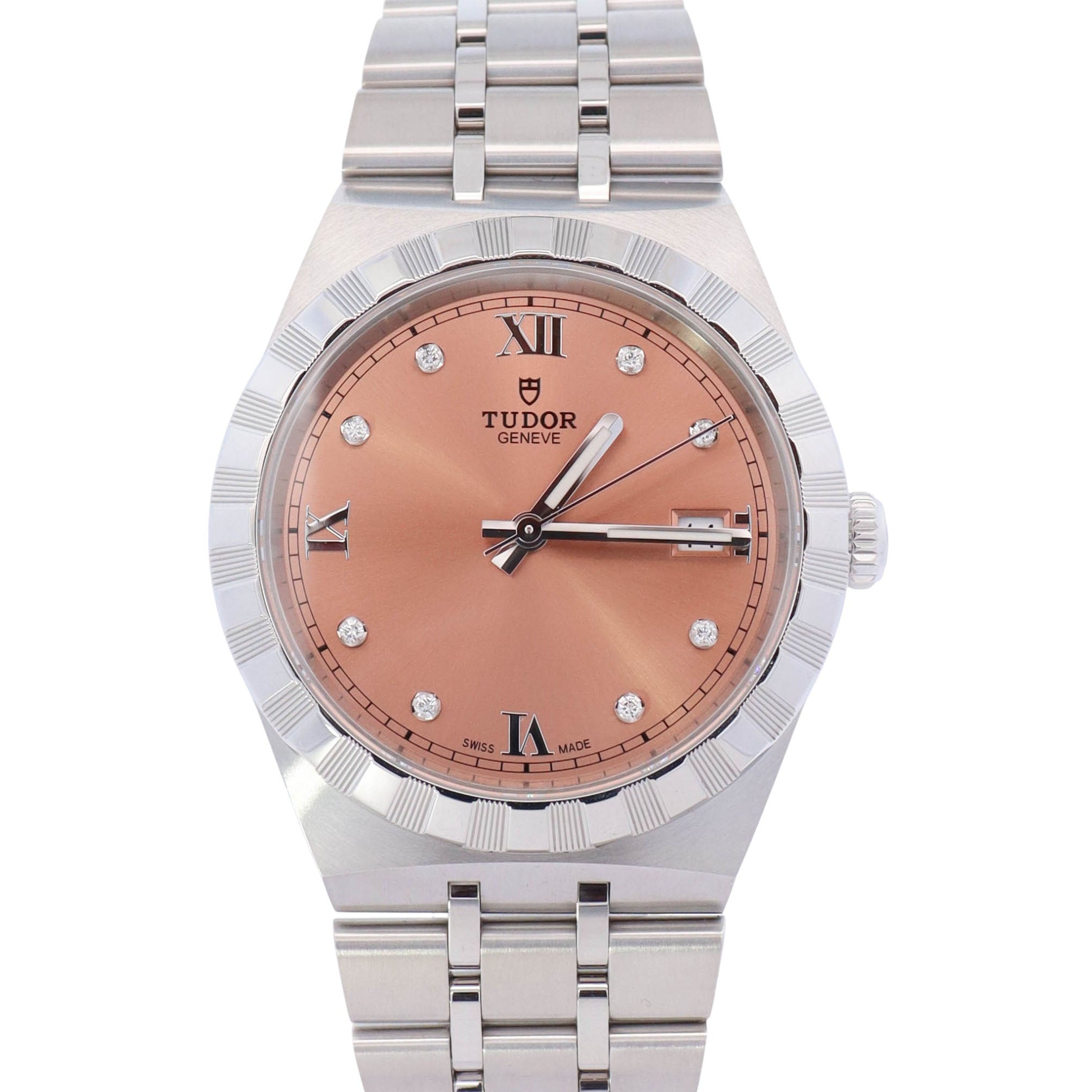 Tudor Royal 38mm Salmon Dial Watch Ref# 28500 – Happy Jewelers