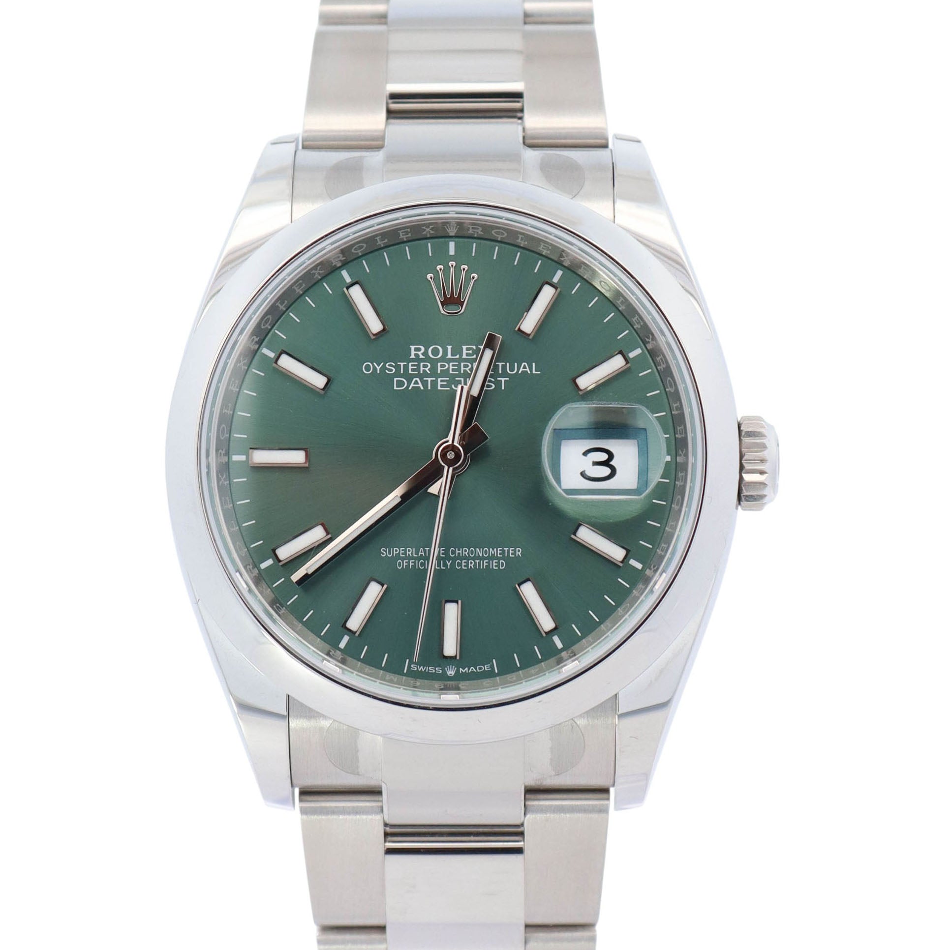 Rolex Datejust 36mm Green Dial Watch Ref# 126200 - Happy Jewelers Fine Jewelry Lifetime Warranty