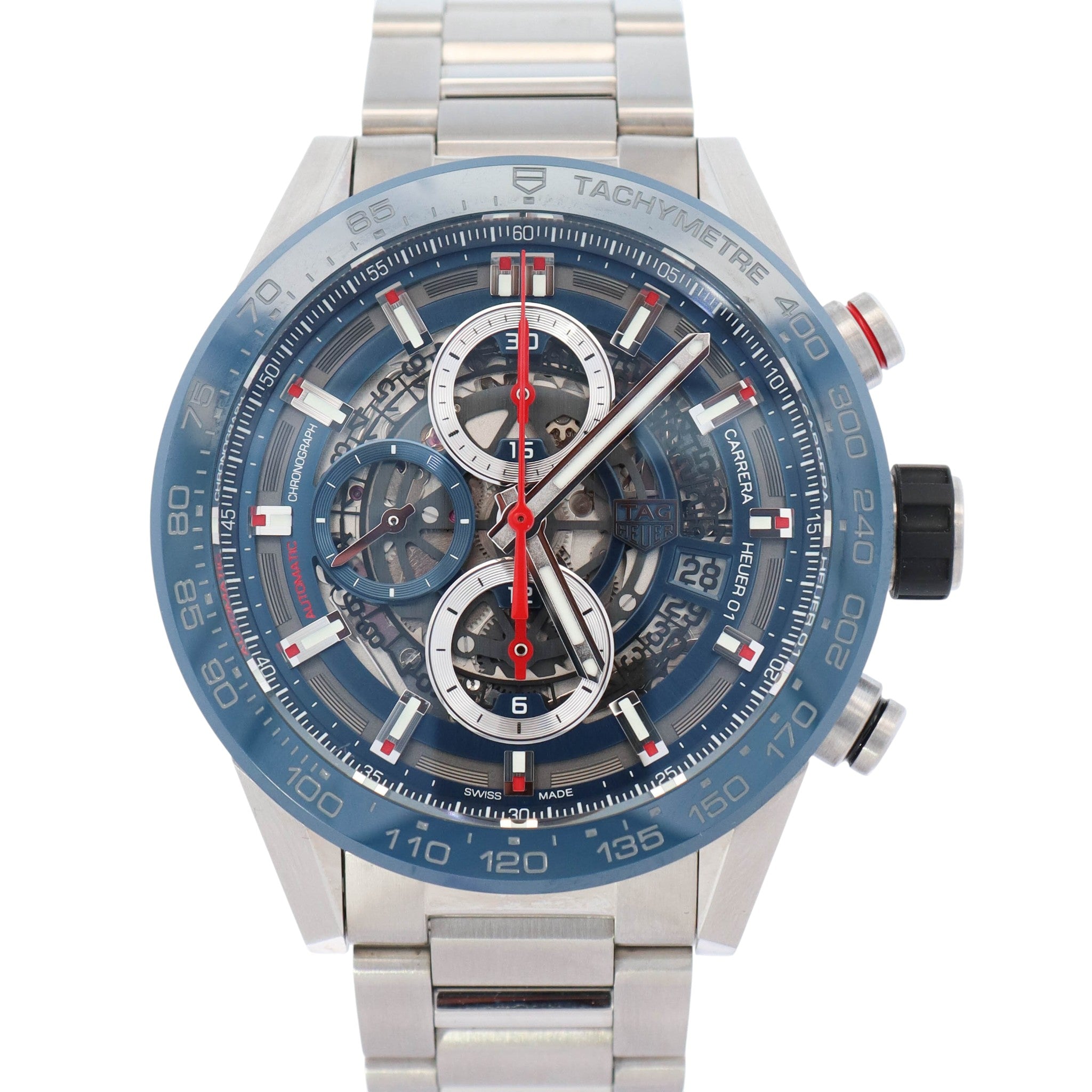 Tag Heuer Carrera 43mm Skeleton Dial Watch Ref# CAR201T.BA0766