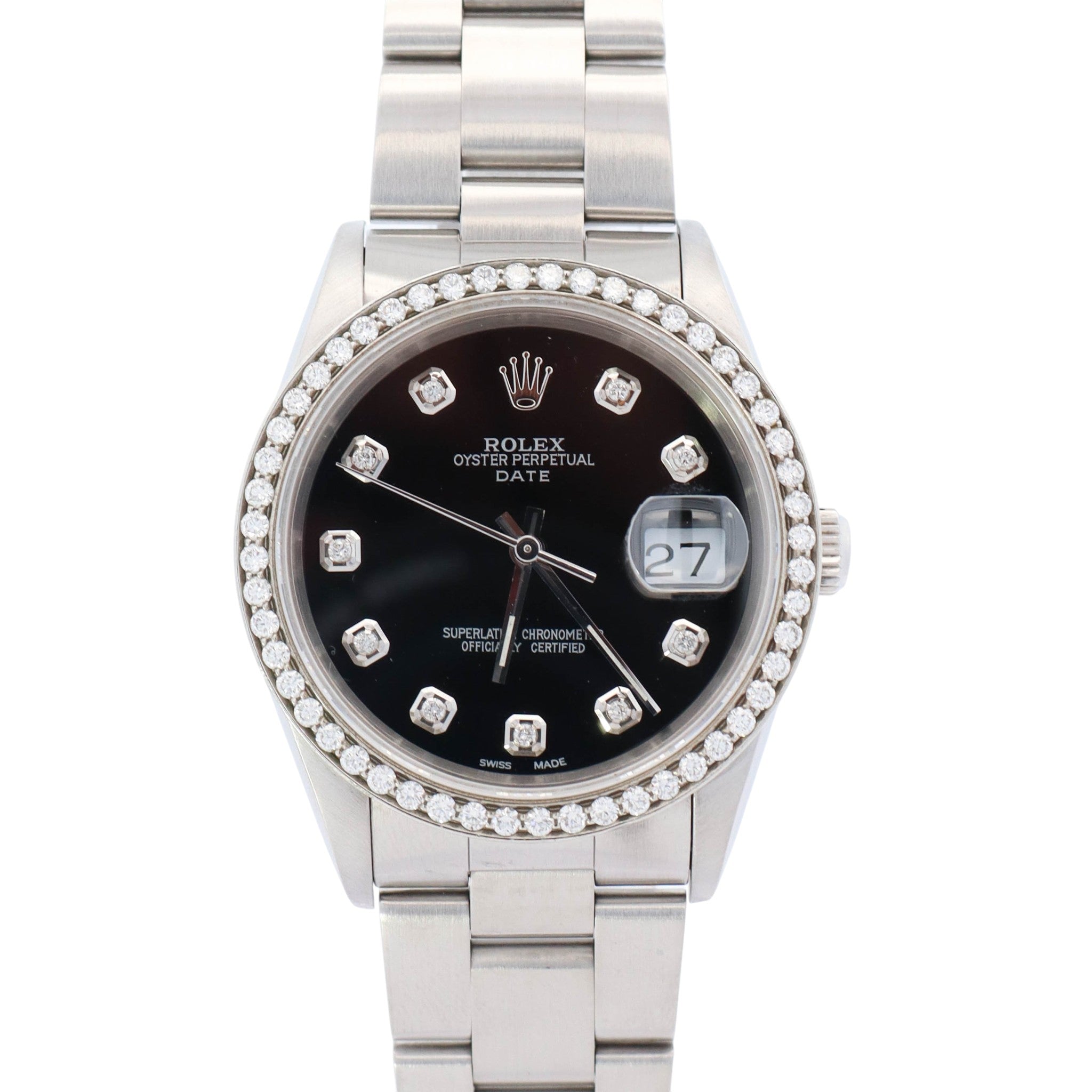 Rolex Perpetual Date 34mm Black Dial Watch Ref# 15210  display picture 2