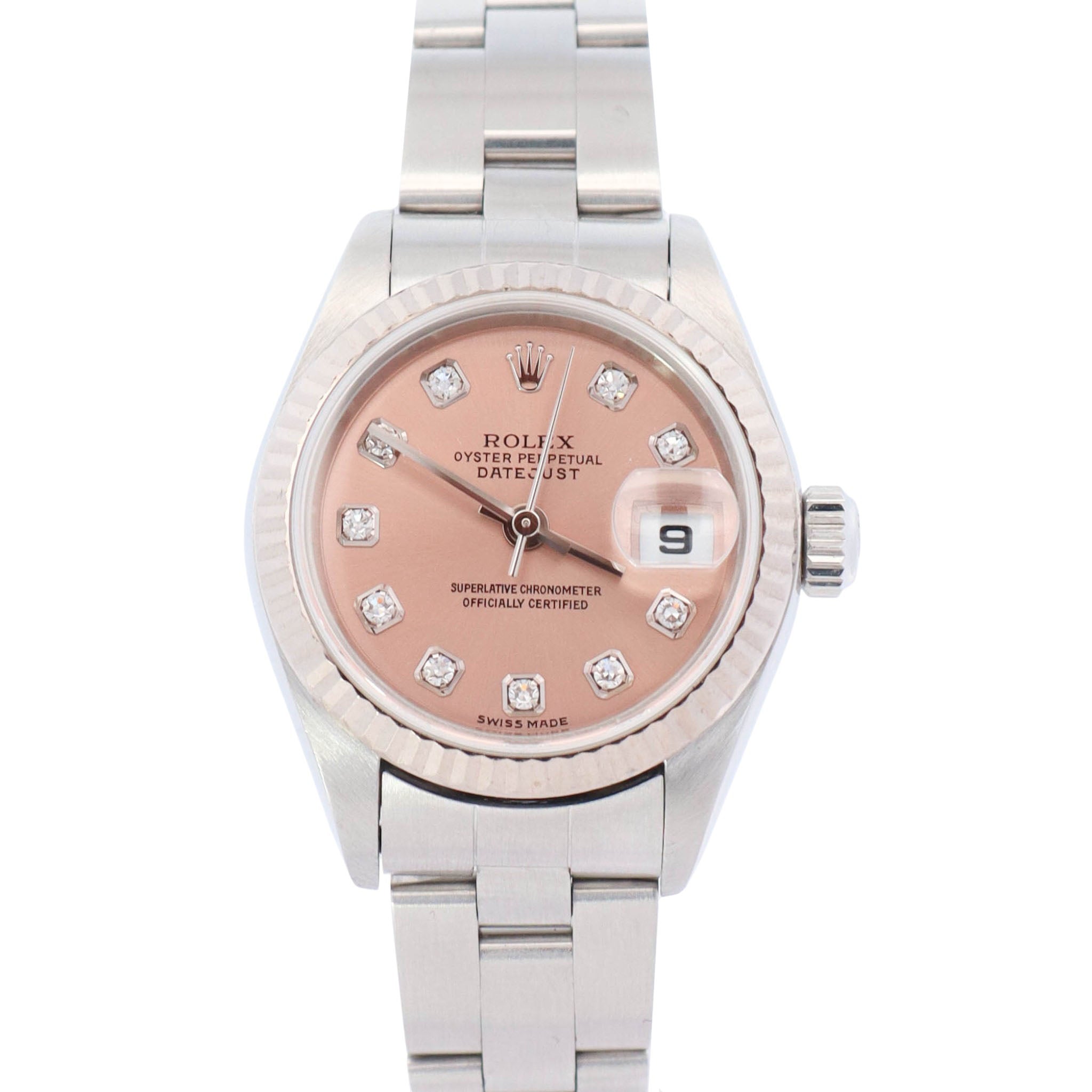 Rolex Datejust 26mm Pink Diamond Dial Watch Ref# 79174