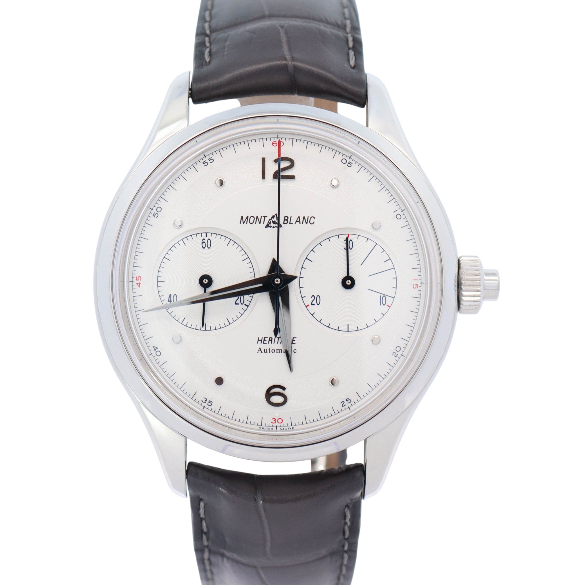 Montblanc Heritage 42mm White Dial Watch Ref# MB119951 – Happy