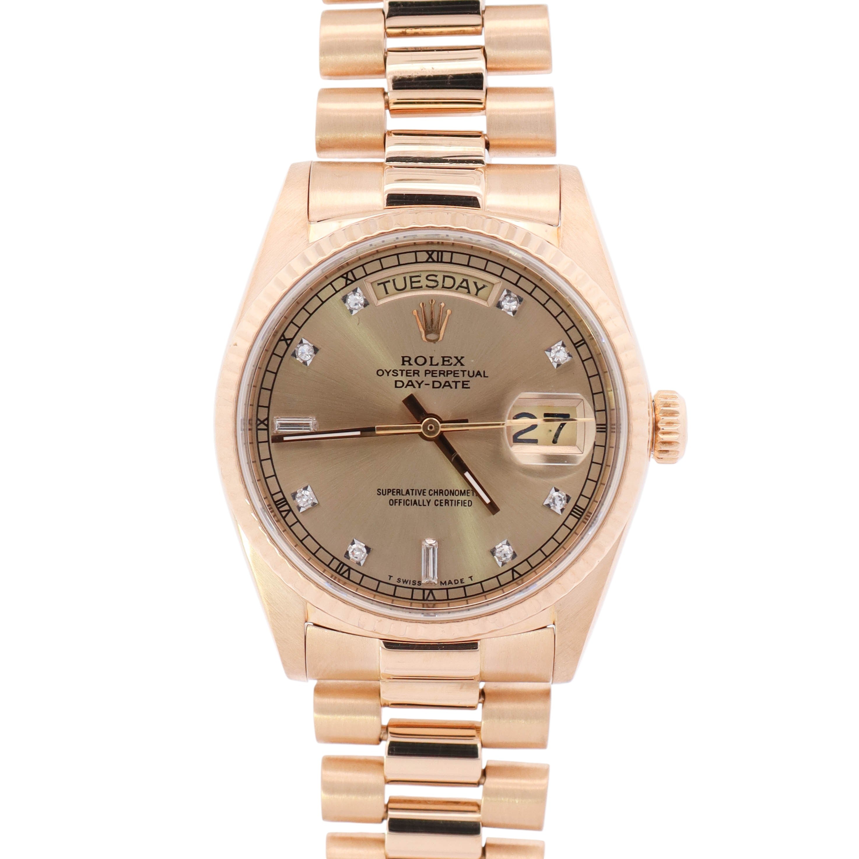 Rolex Day-Date 36mm Champagne Dial Watch Ref# 18038 - Happy Jewelers Fine Jewelry Lifetime Warranty