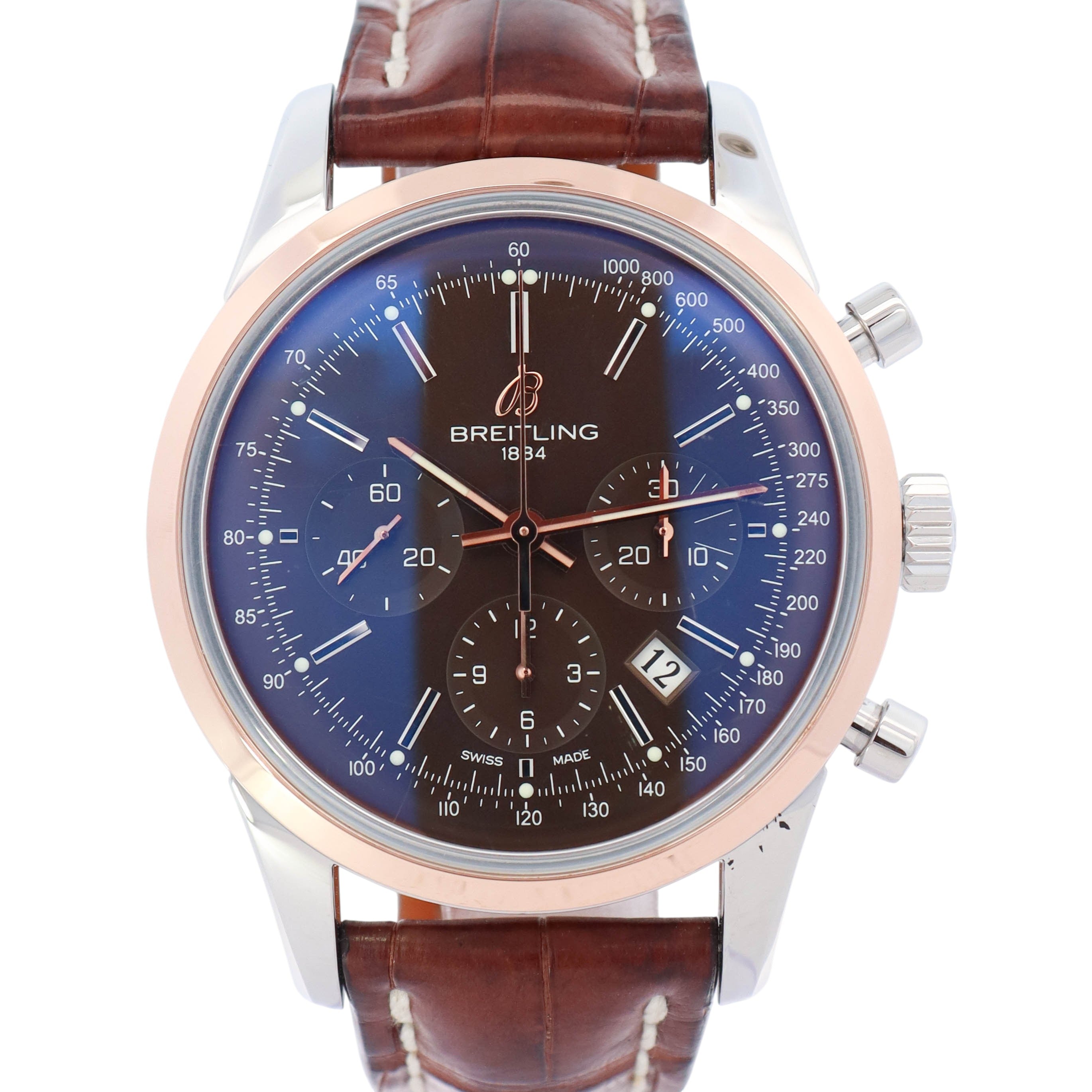 Breitling Transocean 43mm Brown Dial Watch Ref# UB015212/Q594-108W