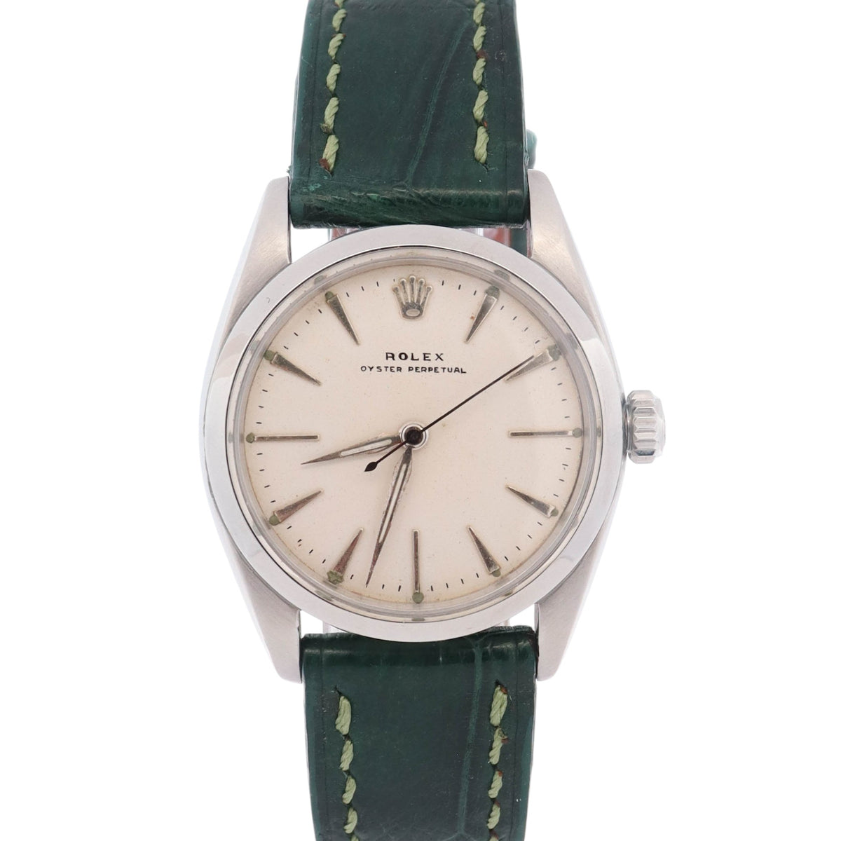 Rolex Oyster Perpetual 34mm White Dial Watch Ref# 5504