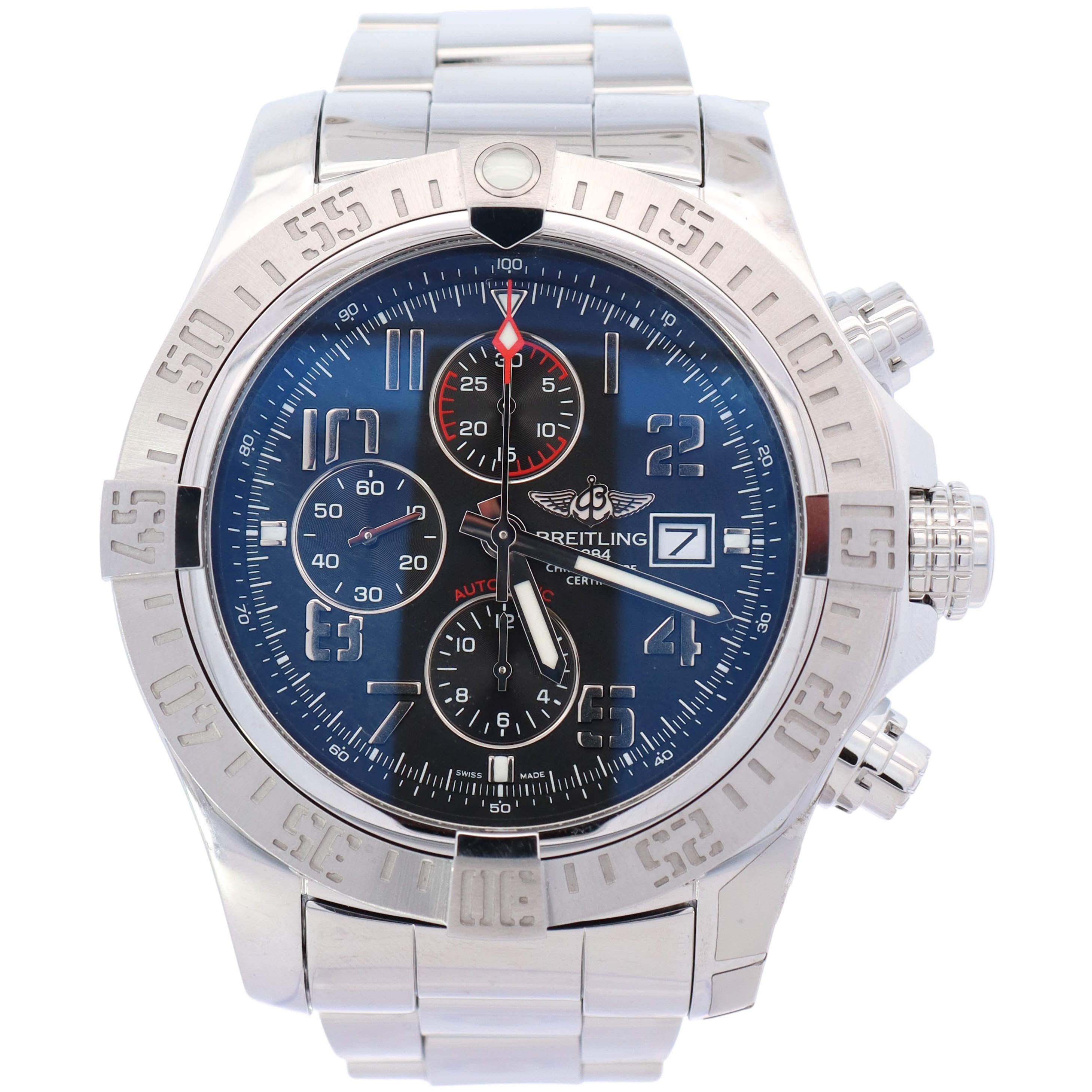 Breitling Super Avenger II 48mm Black Dial Watch Ref# A13371 